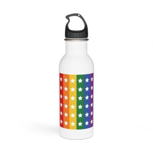 Lgbt Pride Month June Lesbian Gay Bisexual Transgender Lgbtq Flag Rainbow Vector(3) (1) Stainless Steel Water Bottle