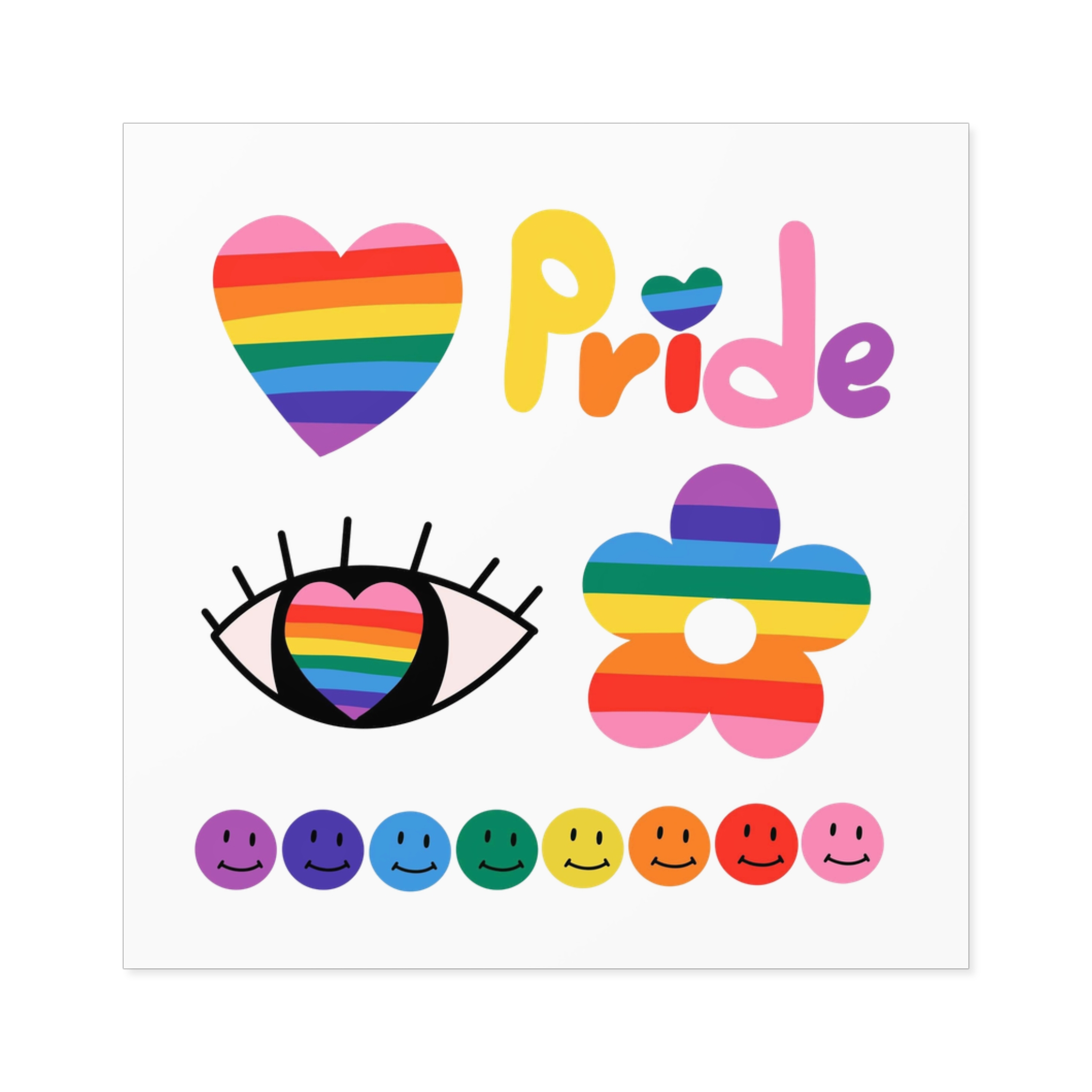 Pride Month Laminate Stickers Square - Image 17