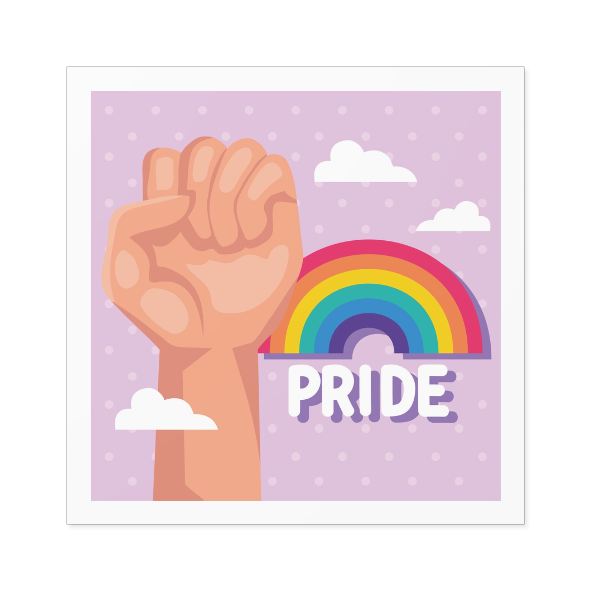Pride Lettering With Rainbow Card Laminate Stickers Square - Image 17