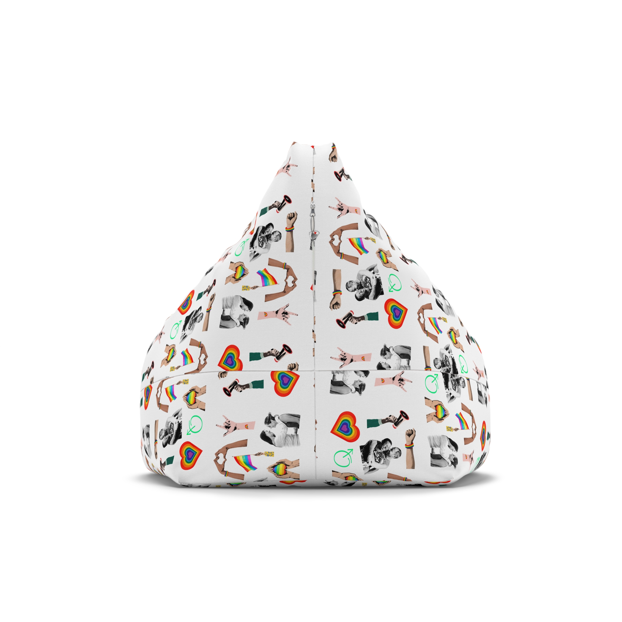 Gay Pride Sticker Rainbow Elements Set Vector Bean Bag Chair Cover - Image 2