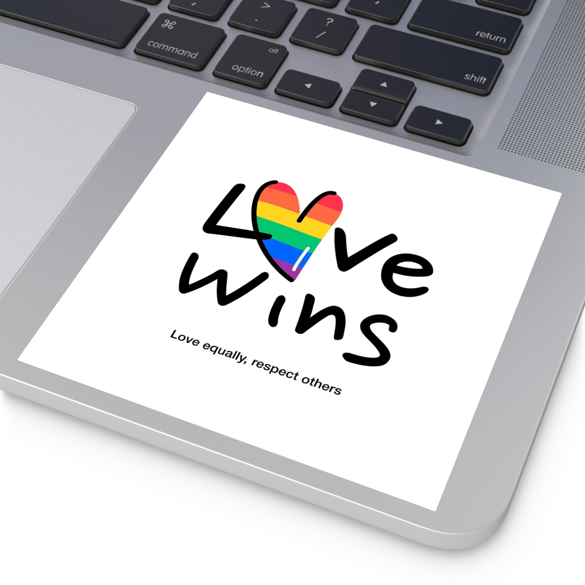 Love Letter Pride Rainbow Lettering Text Writing Pattern Freedom Love Heart Homo Colors Flag Parade(2) (1) Laminate Stickers Square - Image 35