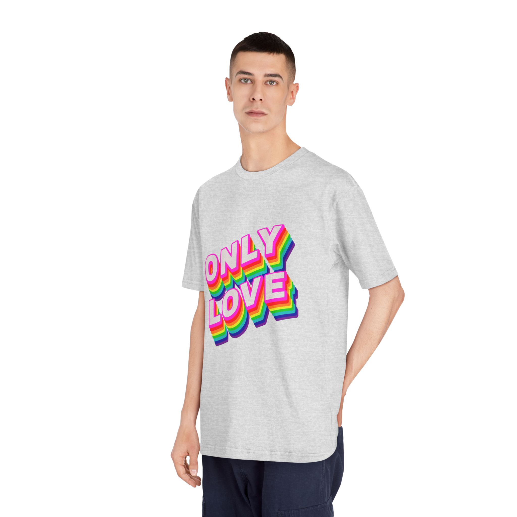 Rainbow Word Only Love Typography Design Element - Unisex Classic Crewneck T Shirt - Image 16