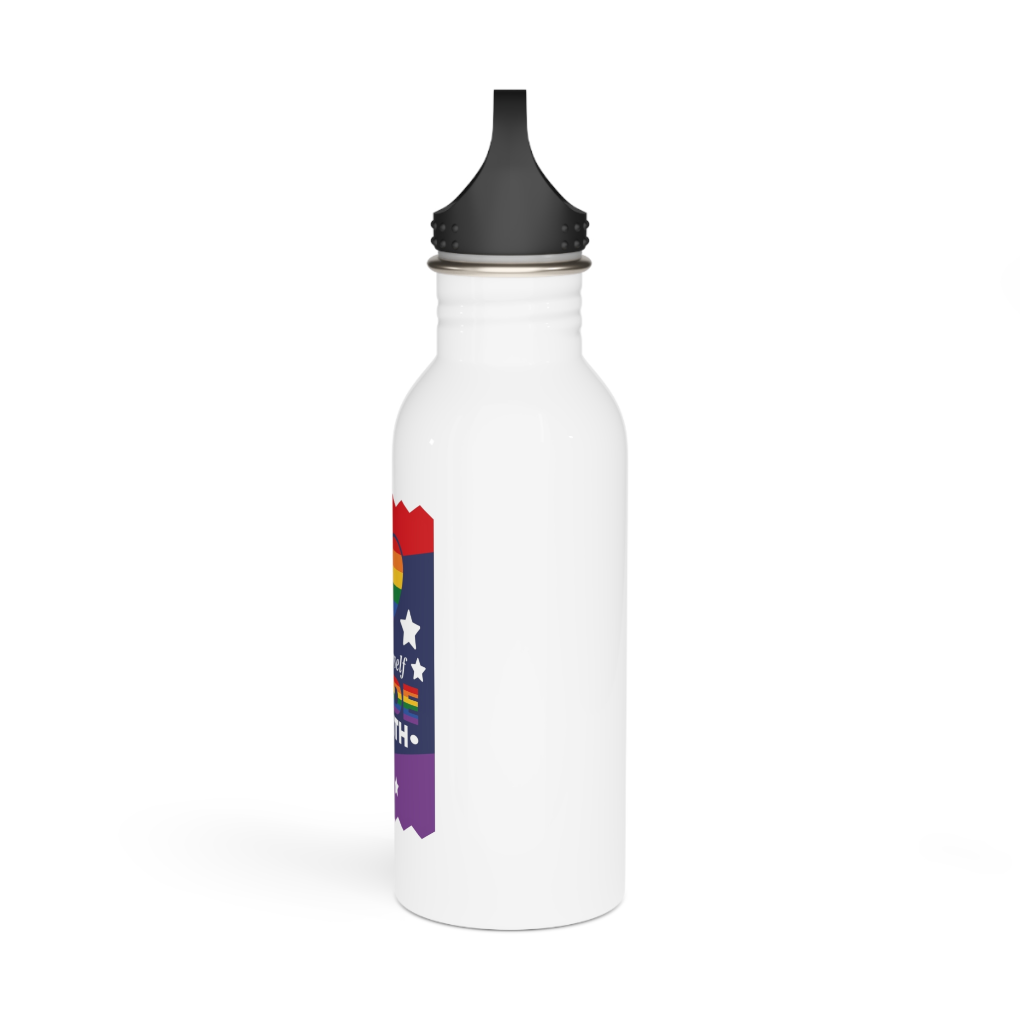 Lgbt Pride Month June Lesbian Gay Bisexual Transgender Love Lgbtq Flag Rainbow Vector Stainless Steel Water Bottle - Image 4