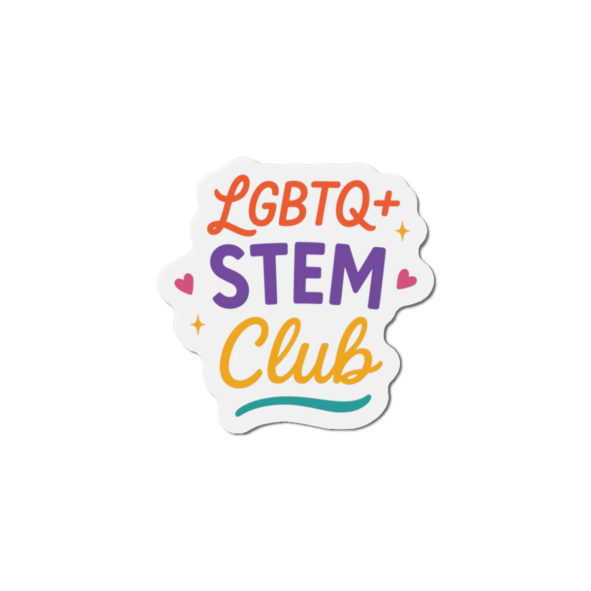 Vibrant Lgbtq Stem Club Logo Vector Illustration Featuring Bright Colors Playful Design Element Die Cut Magnets - Image 7