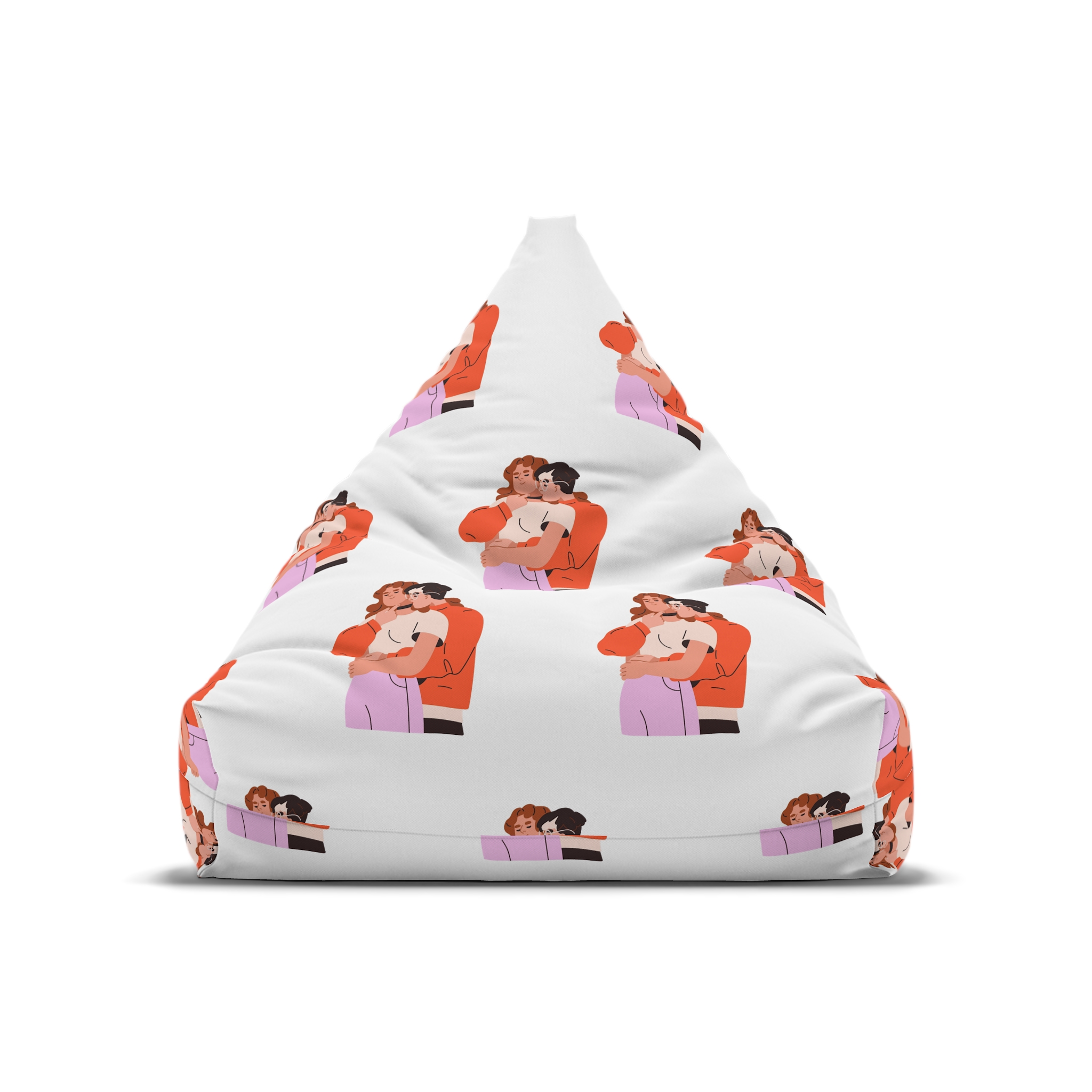 Lesbian Love Couple Girl Kissing Girlfriends Neck Female Lovers Passion Lgbt People Enamored Valentines Romantic Relationships Flat Graphic Vector Illustration Isolated White Background Bean Bag... - Image 5