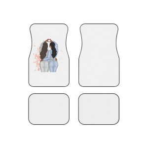 Two Girls Friends Sister Friends With Long Hair Hugging Friendship Day Print Valentine Vector Car Mats Set Of 4