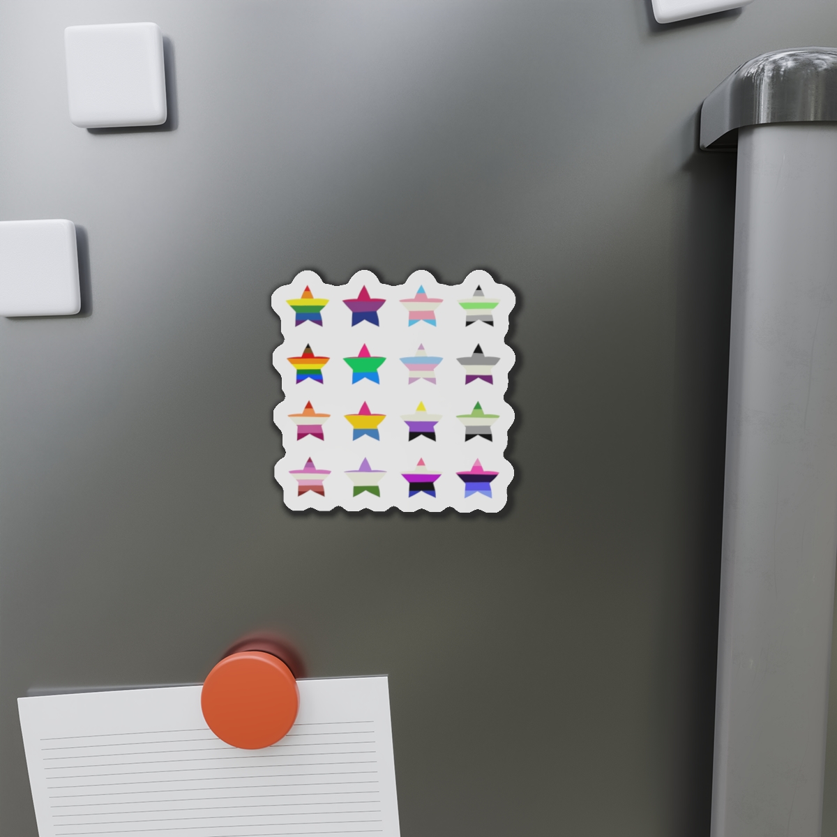 Set Colorful Lgbtq Pride Flag Star Shape Gender Equality Sexual Identity Pride Flags Collection Lgbtqia Community Pride Month Die Cut Magnets - Image 8