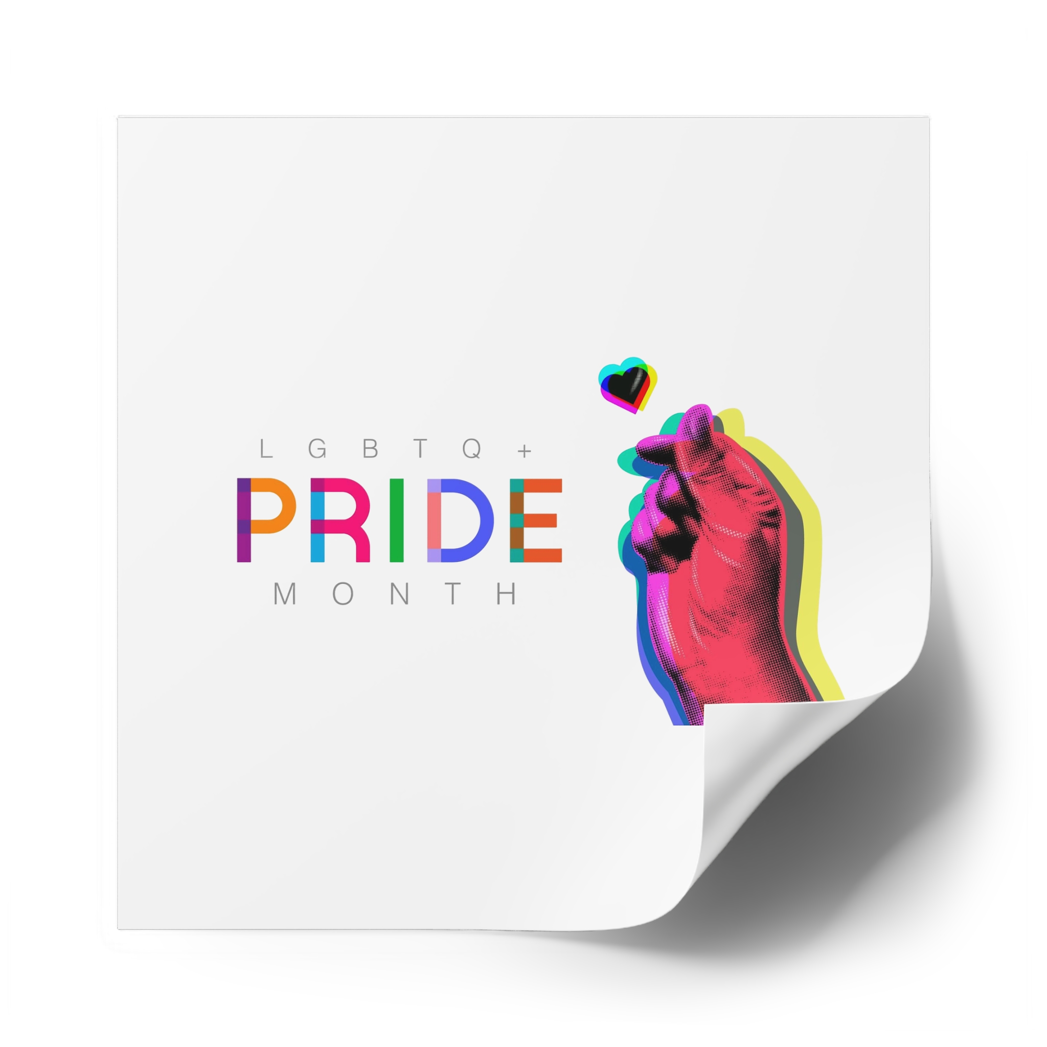 Pride Month Lgbtq Banner Gay Pride Month Rainbow Color Flat Design Hand Together Love Sign Typography Laminate Stickers Square - Image 58
