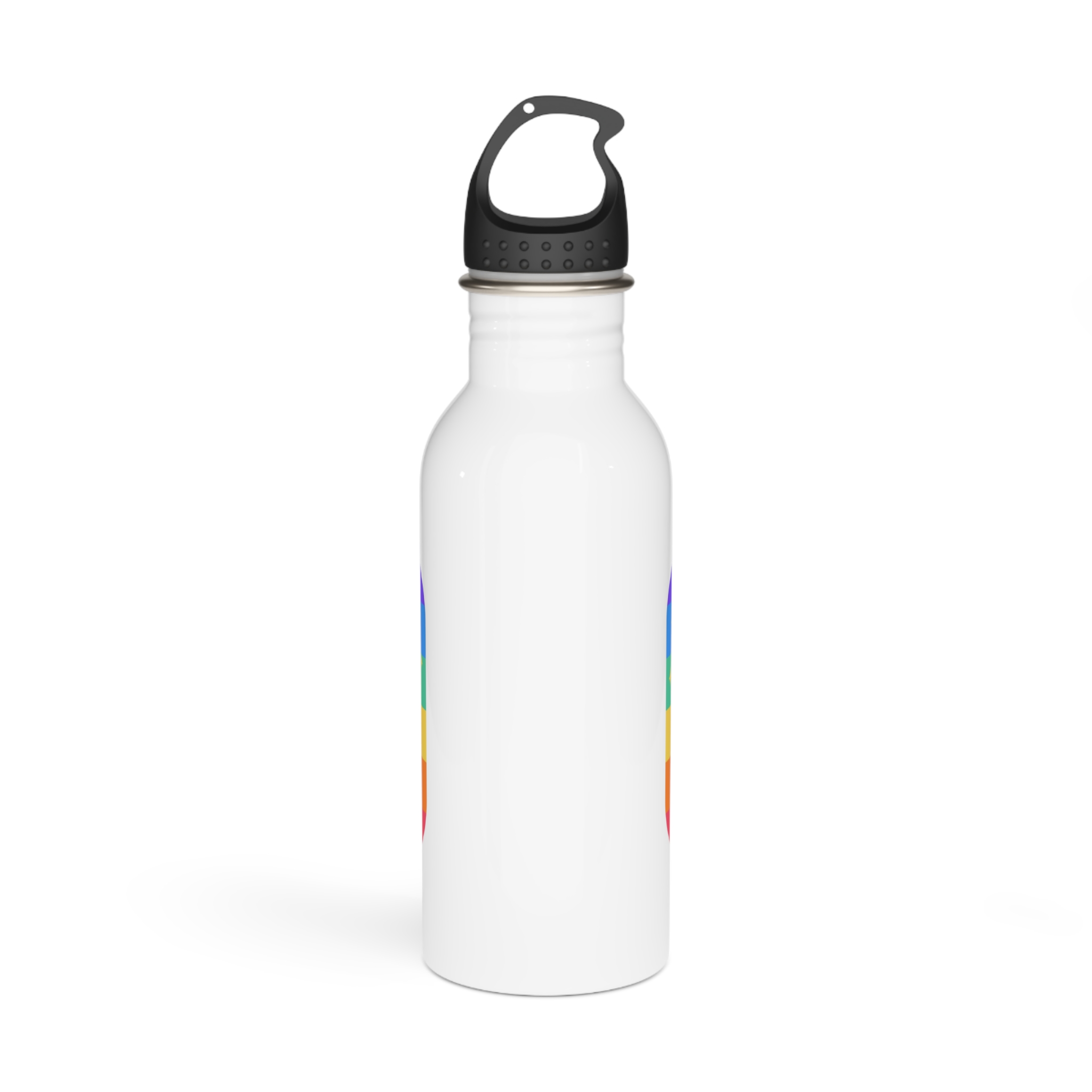 Lgbt Sticker Pack White Background Lgbtq Set Symbol Lgbt Pride Community Rainbow Elements Vector Hand Draw Illustration Hand Drawn Lettering(4) Stainless Steel Water Bottle - Image 3