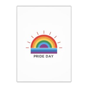 Rainbow Pride Day Celebration Illustration With Colorful Sunburst Design Lgbtq Support Awareness Gift Wrapping Paper Sheets 1pc