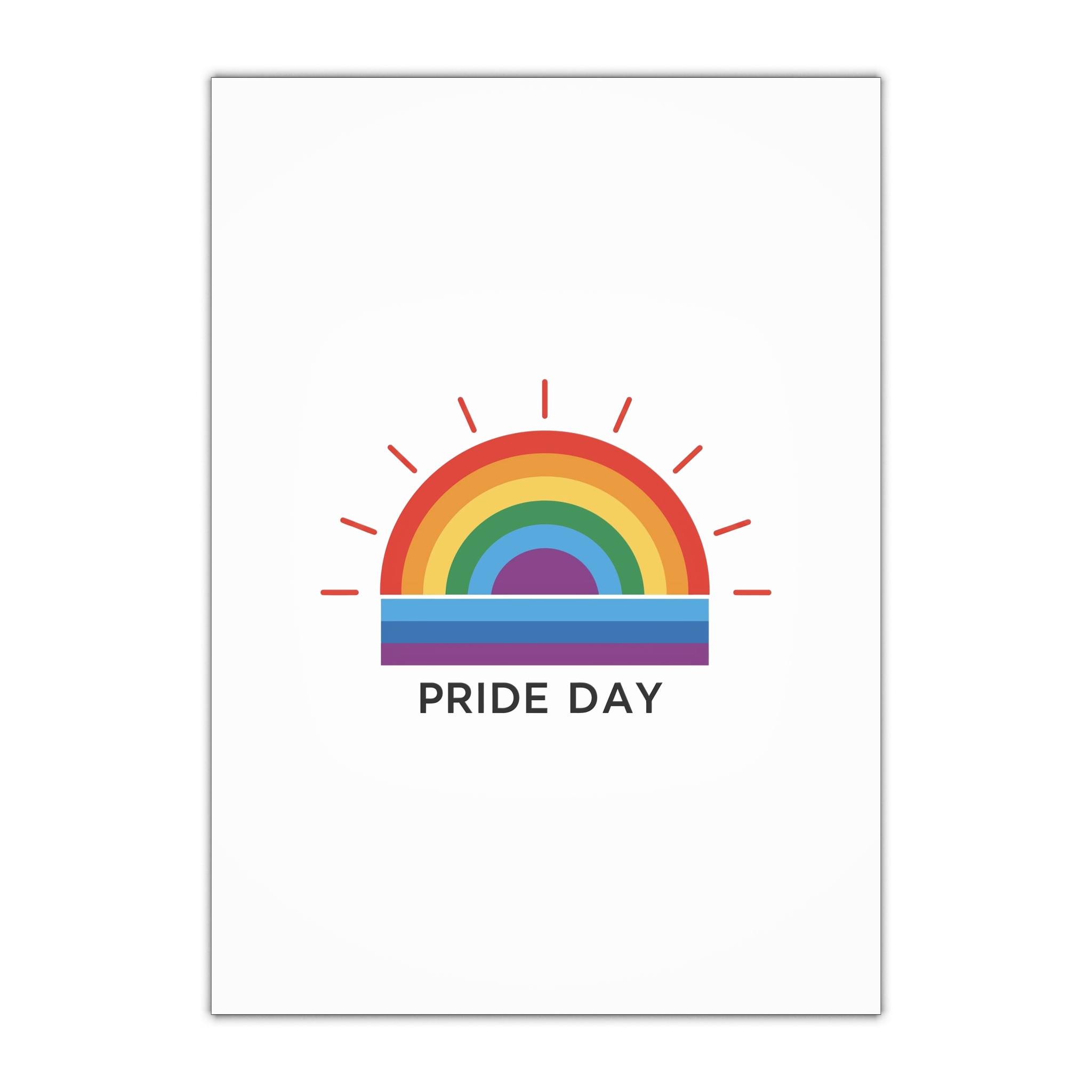 Rainbow Pride Day Celebration Illustration With Colorful Sunburst Design Lgbtq Support Awareness Gift Wrapping Paper Sheets 1pc