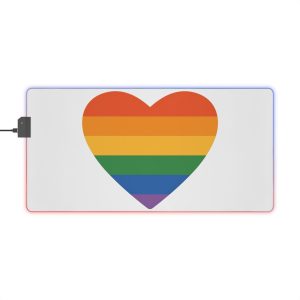Vector Illustration Rainbow Heart Symbolizing Love Inclusivity Featuring Vibrant Stripes - Led Gaming Mouse Pad