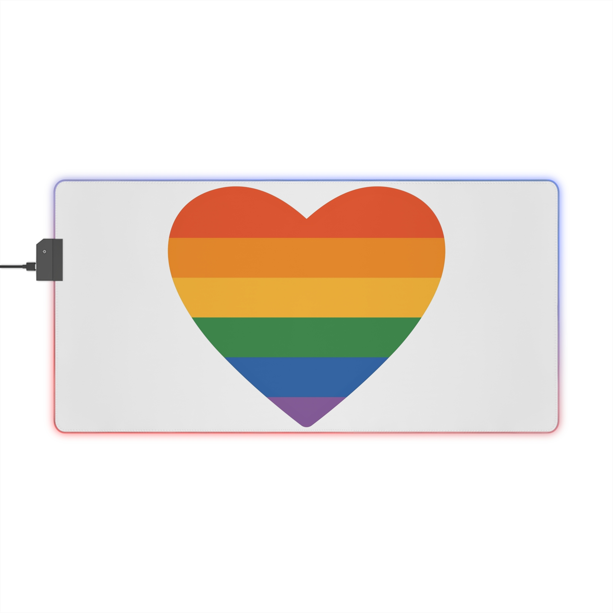 Vector Illustration Rainbow Heart Symbolizing Love Inclusivity Featuring Vibrant Stripes - Led Gaming Mouse Pad