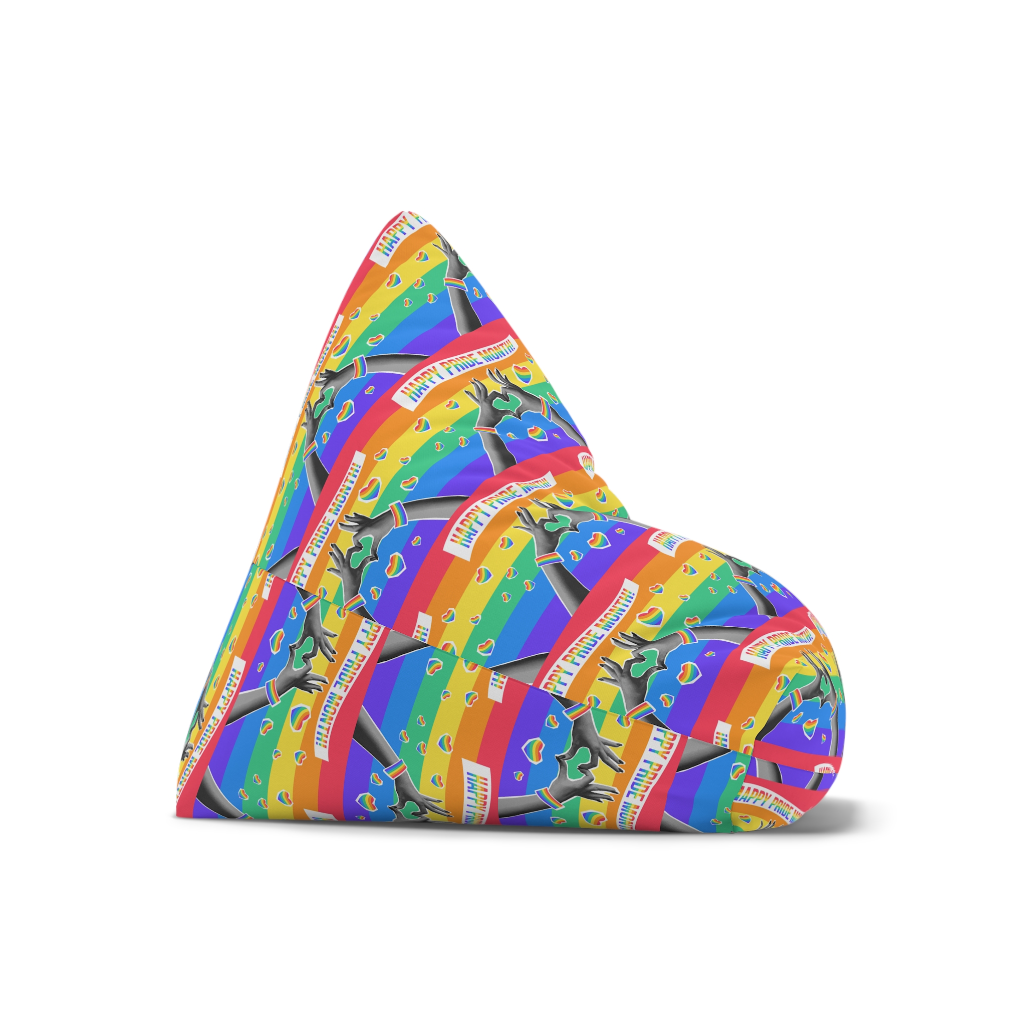 Lgbtq Pride Month Card Y2k Style Trendy Retro Collage Halftone Hands Bean Bag Chair Cover - Image 7