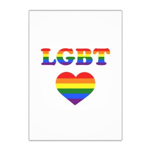 Vector Symbolism Lgbt Community Rainbow Colors Lgbt Inscription Rainbow Heart Gift Wrapping Paper Sheets 1pc