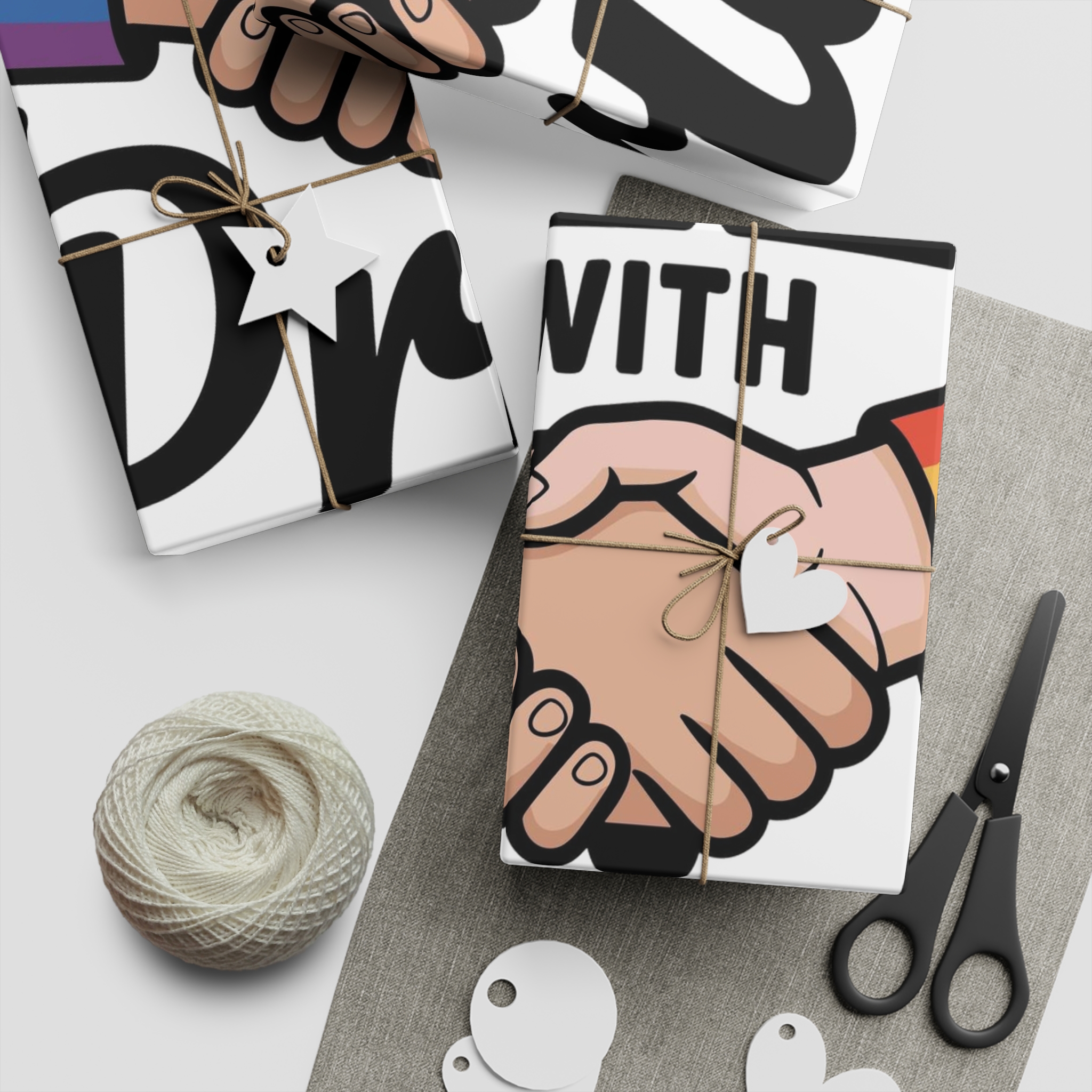 Ally With Pride T Shirt Design Isolated White Background Gift Wrapping Paper Sheets 1pc - Image 5