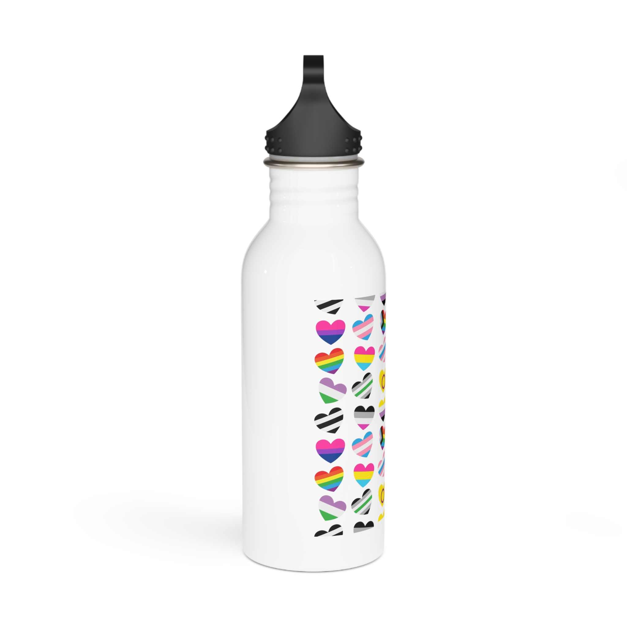 Vector Seamless Pattern Gender Lgbt Flag Heart (1) Stainless Steel Water Bottle - Image 2