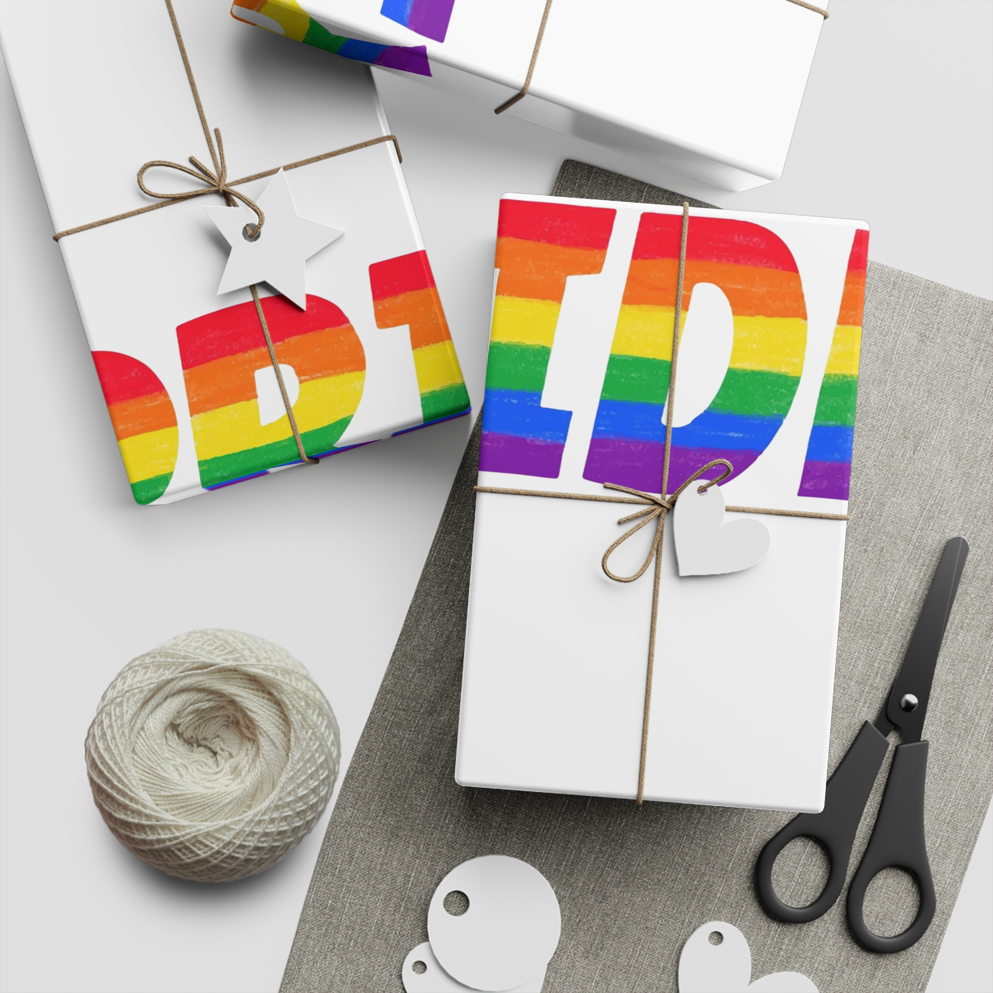 Word Pride Rainbow Lgbtq Gay Flag Colors Lettering Lgbt Month Pencil Crayon Textured Isolated Gift Wrapping Paper Sheets 1pc - Image 2