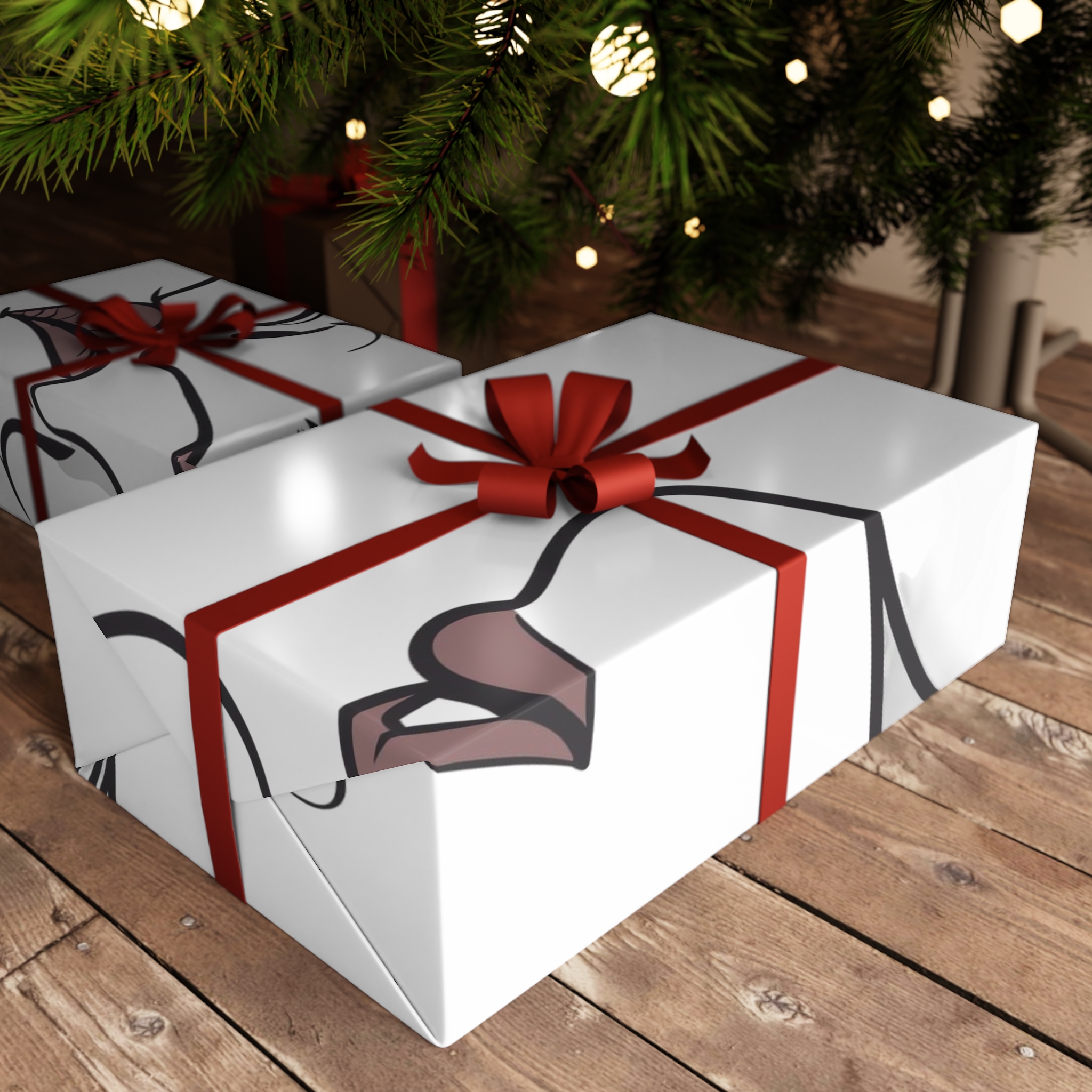 Perfect Lip Set Open Close Smooches Gift Wrapping Paper Sheets 1pc - Image 6