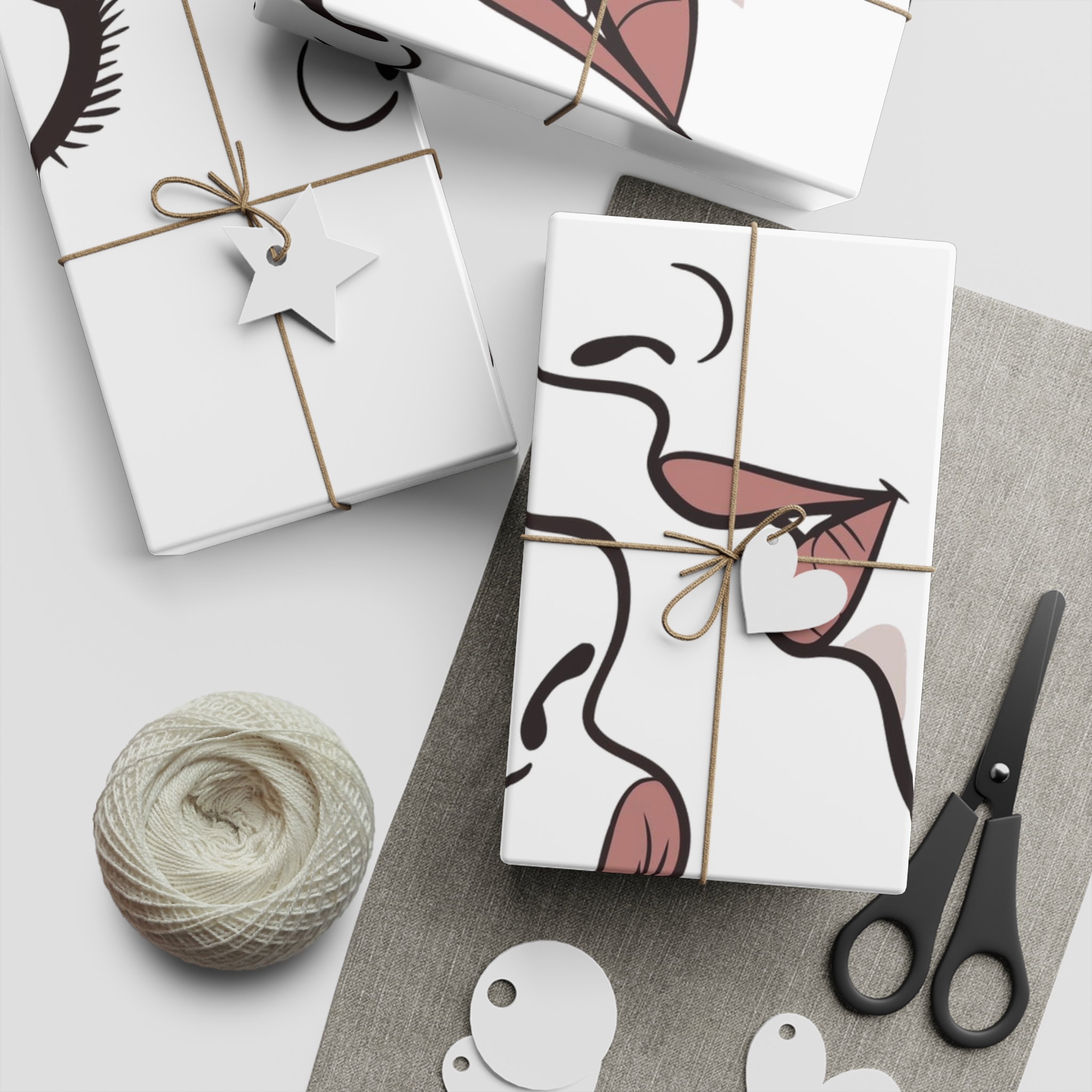 Perfect Lip Set Open Close Smooches (1) Gift Wrapping Paper Sheets 1pc - Image 5