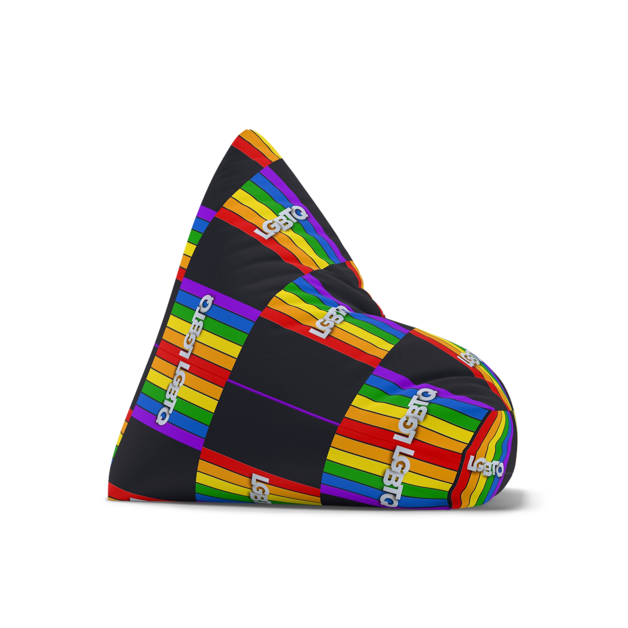 Lgbtq Paper Sign Rainbow Flag Bean Bag Chair Cover - Image 7