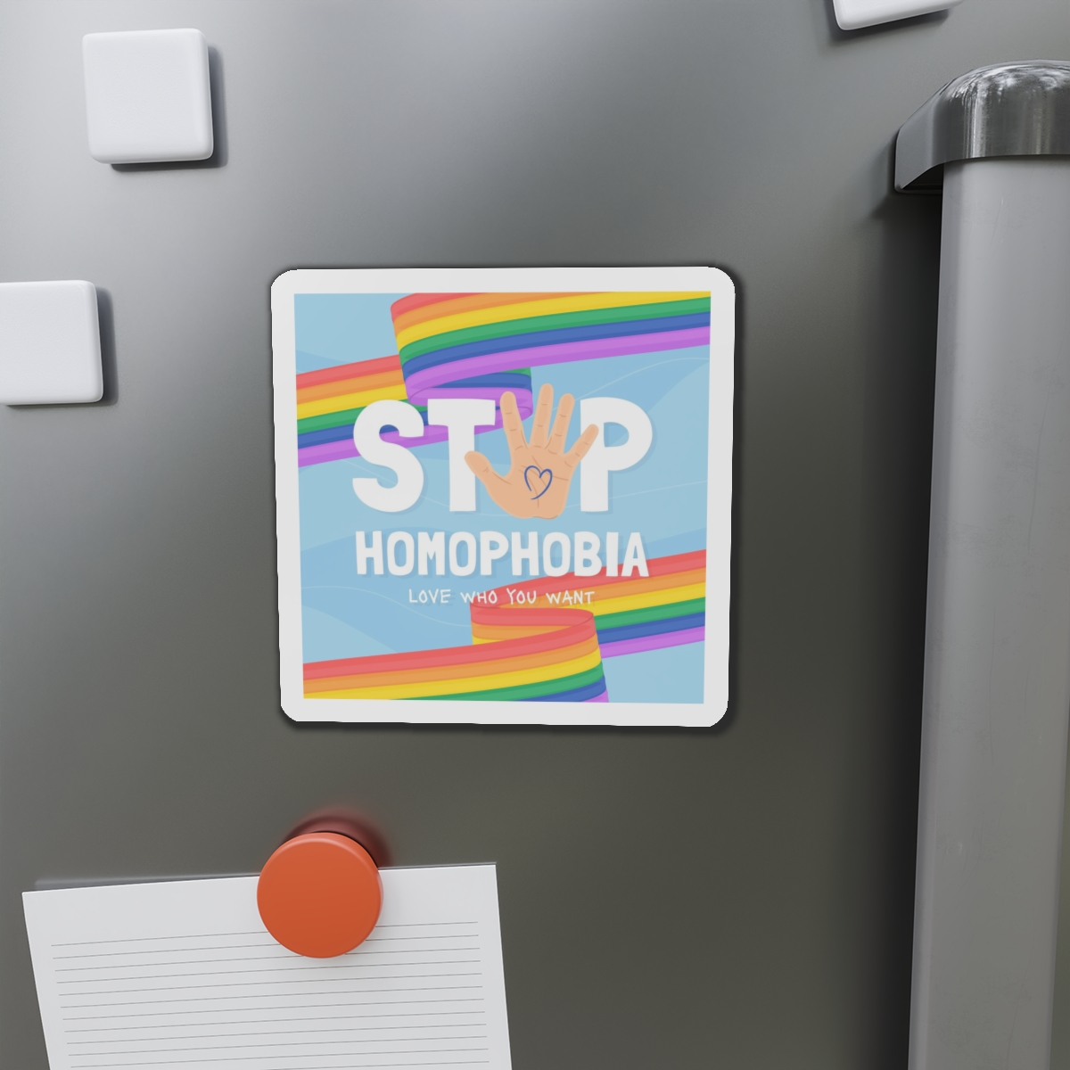 Hand Drawn Stop Homophobia Message Illustrated(1) Die Cut Magnets - Image 11