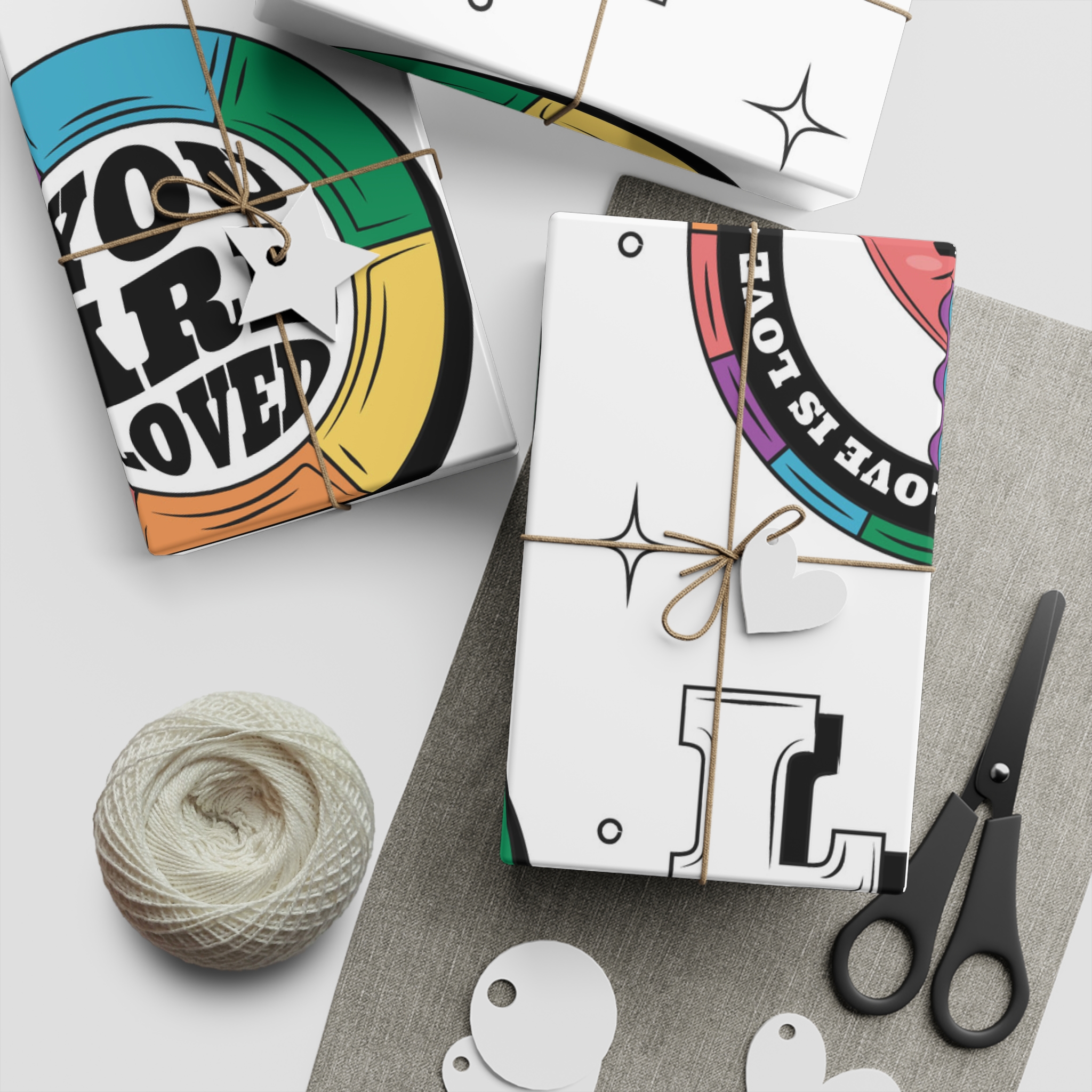Hand Drawn Labels Collection Pride Month Celebration Gift Wrapping Paper Sheets 1pc - Image 5