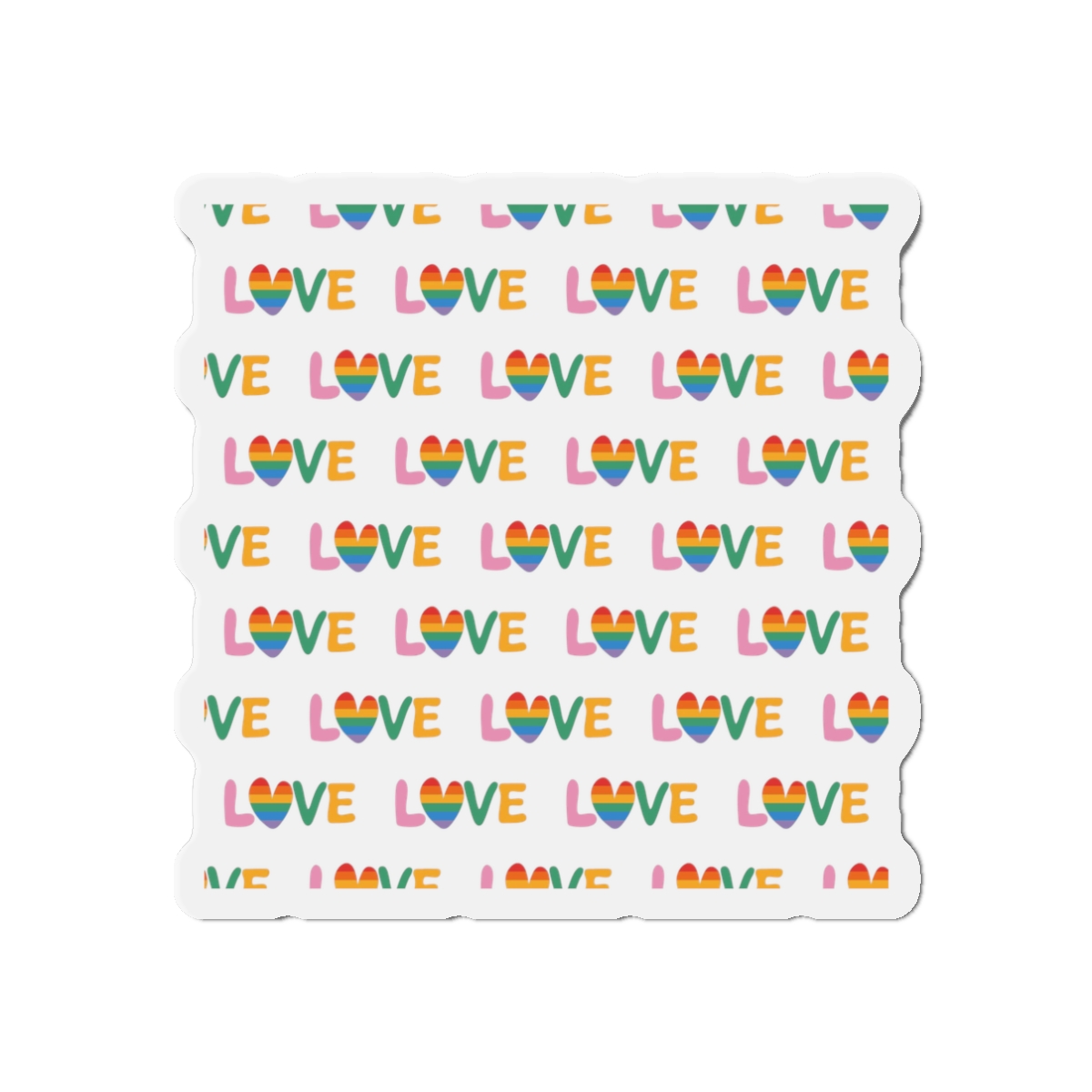 Rainbow Love Lettering Seamless Pattern Happy Pride Minimalistic Background With Simple Text Die Cut Magnets - Image 4