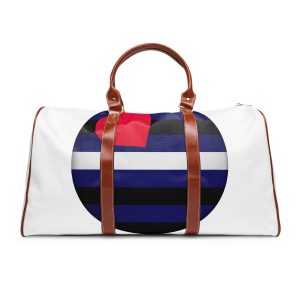 Flag Leather Lgbtq Glossy Circular Flag Button Appearance 3d Icon Design With Depth Waterproof Travel Bag