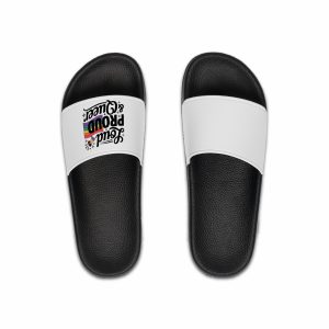 Loud Proud Queer T Shirt Design Isolated White Background2 Mens Slide Sandals