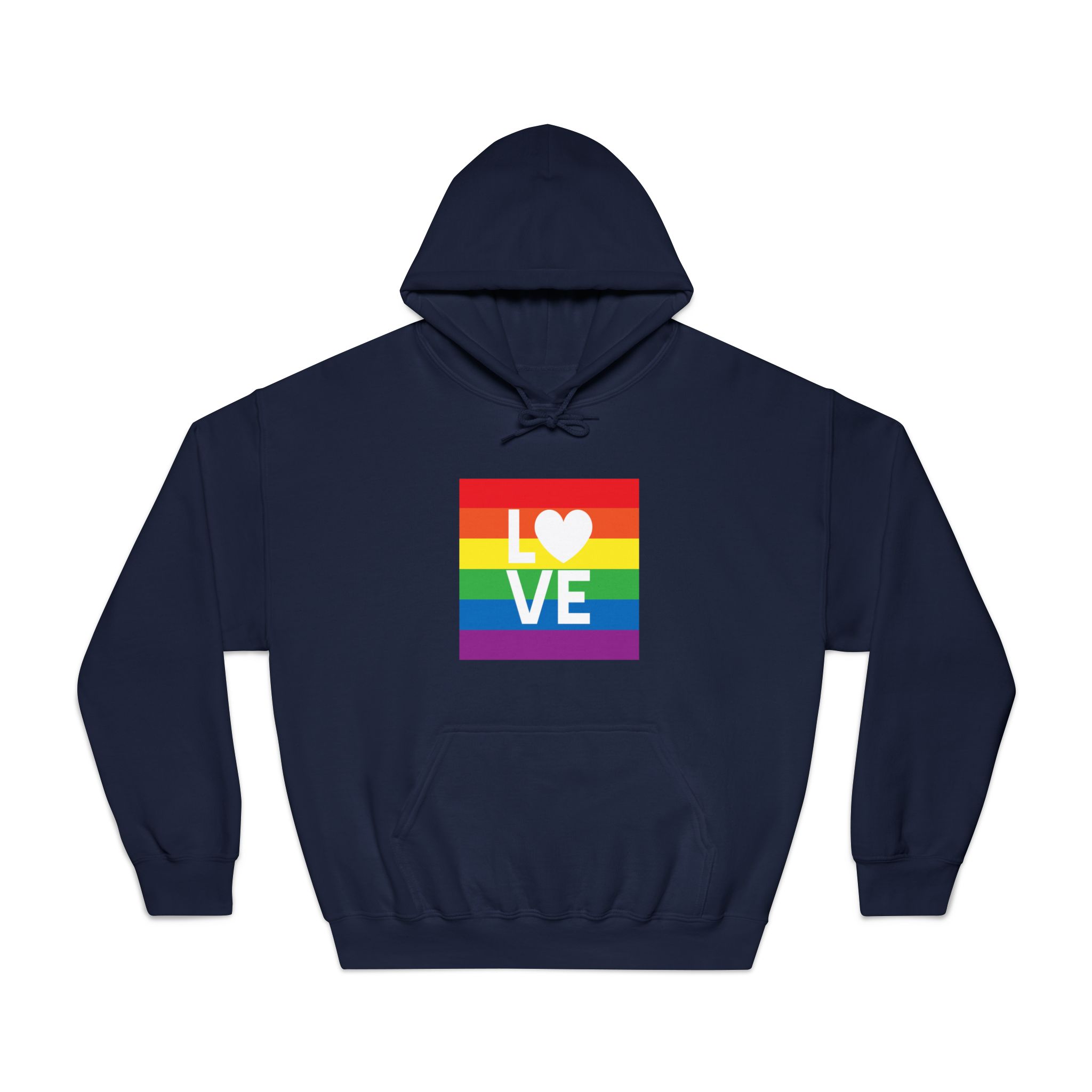 Love Lgbt Heart Squere White Unisex Dryblend Hooded Sweatshirt - Image 29