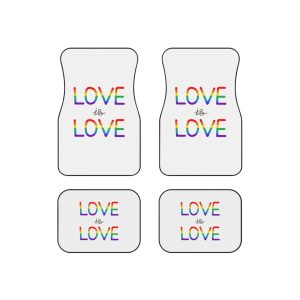 Vector Love Is Love Phrase Lgbt Text Lettering Rainbow Colors Car Mats Set Of 4