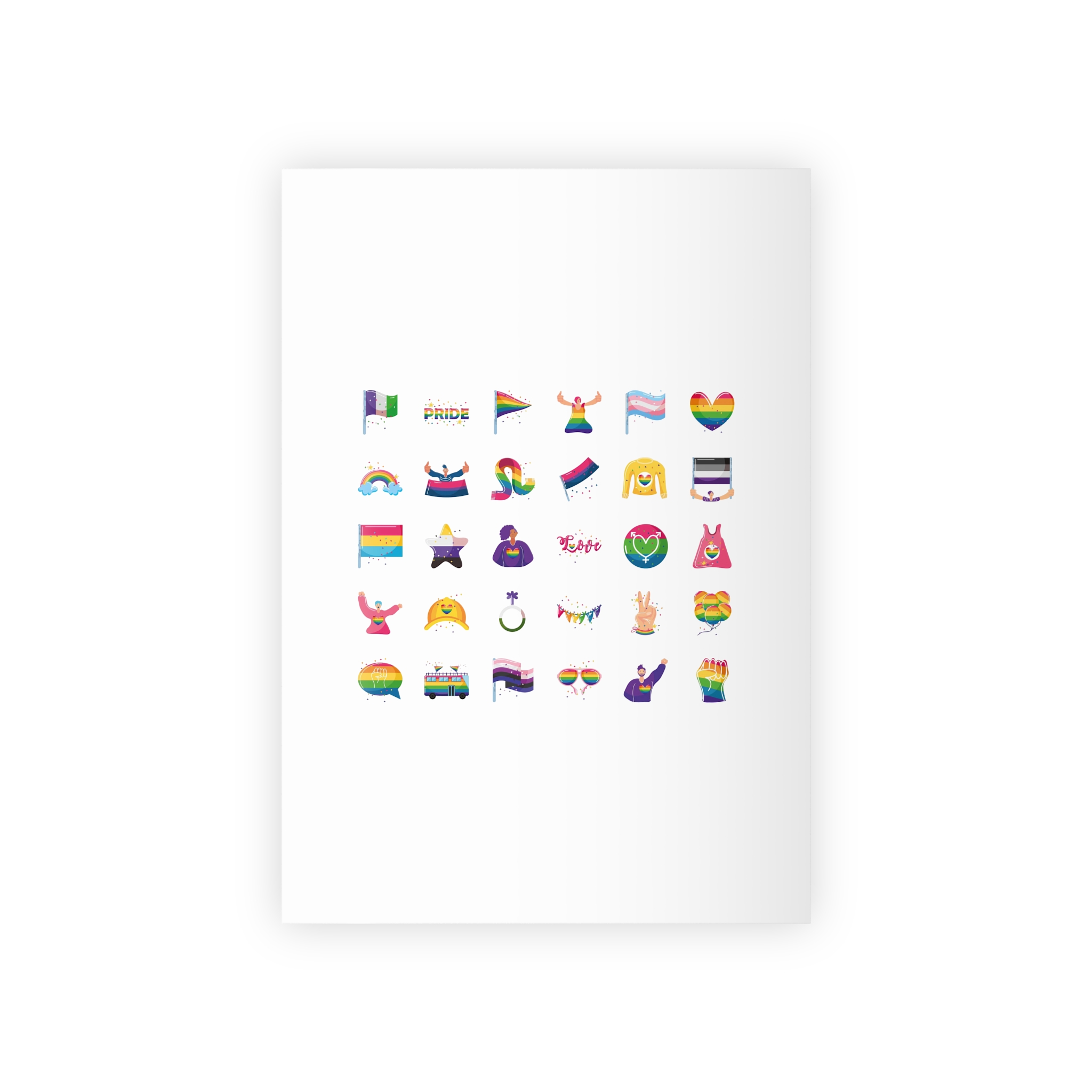 Set Icons With Lgbtq Community Symbols Gift Wrapping Paper Rolls 1pc