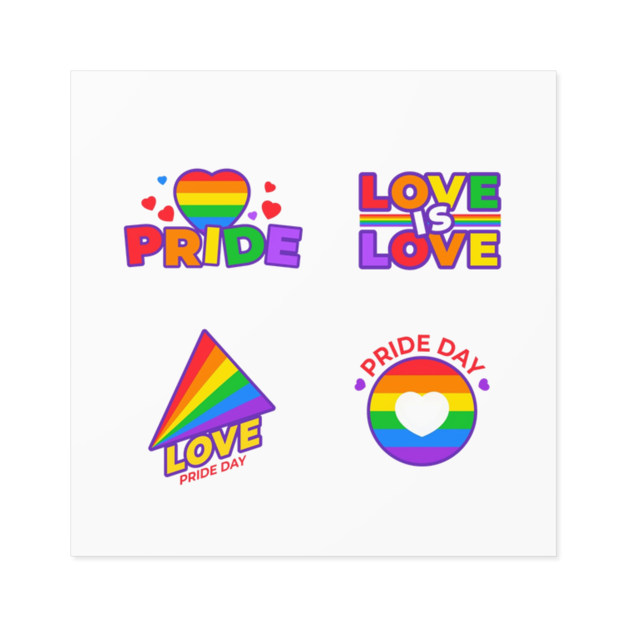 Illustrations Pride Day Badges Laminate Stickers Square - Image 65