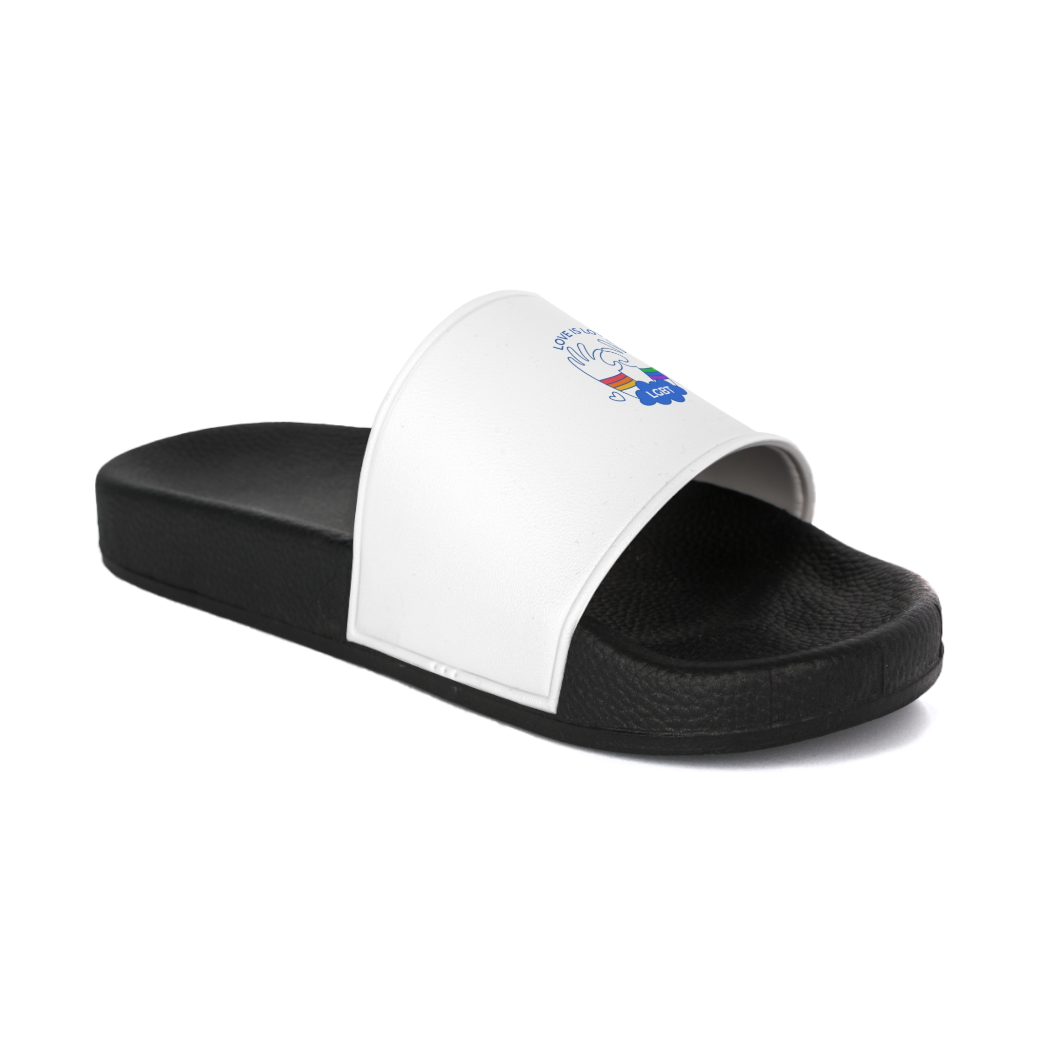 Hand Drawn Pride Month Lgbt Logo Template(1) Mens Slide Sandals - Image 2