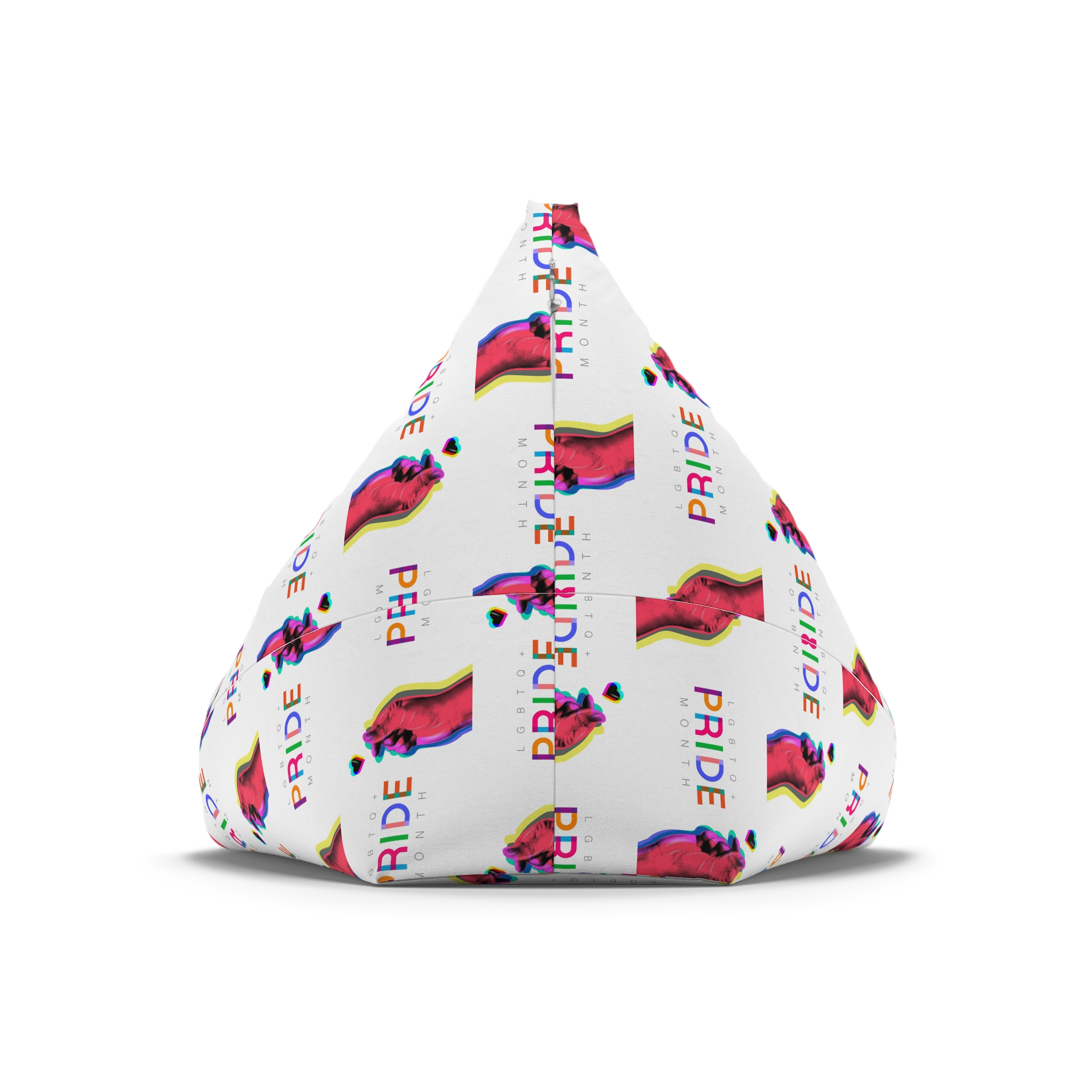 Pride Month Lgbtq Banner Gay Pride Month Rainbow Color Flat Design Hand Together Love Sign Typography Bean Bag Chair Cover - Image 6