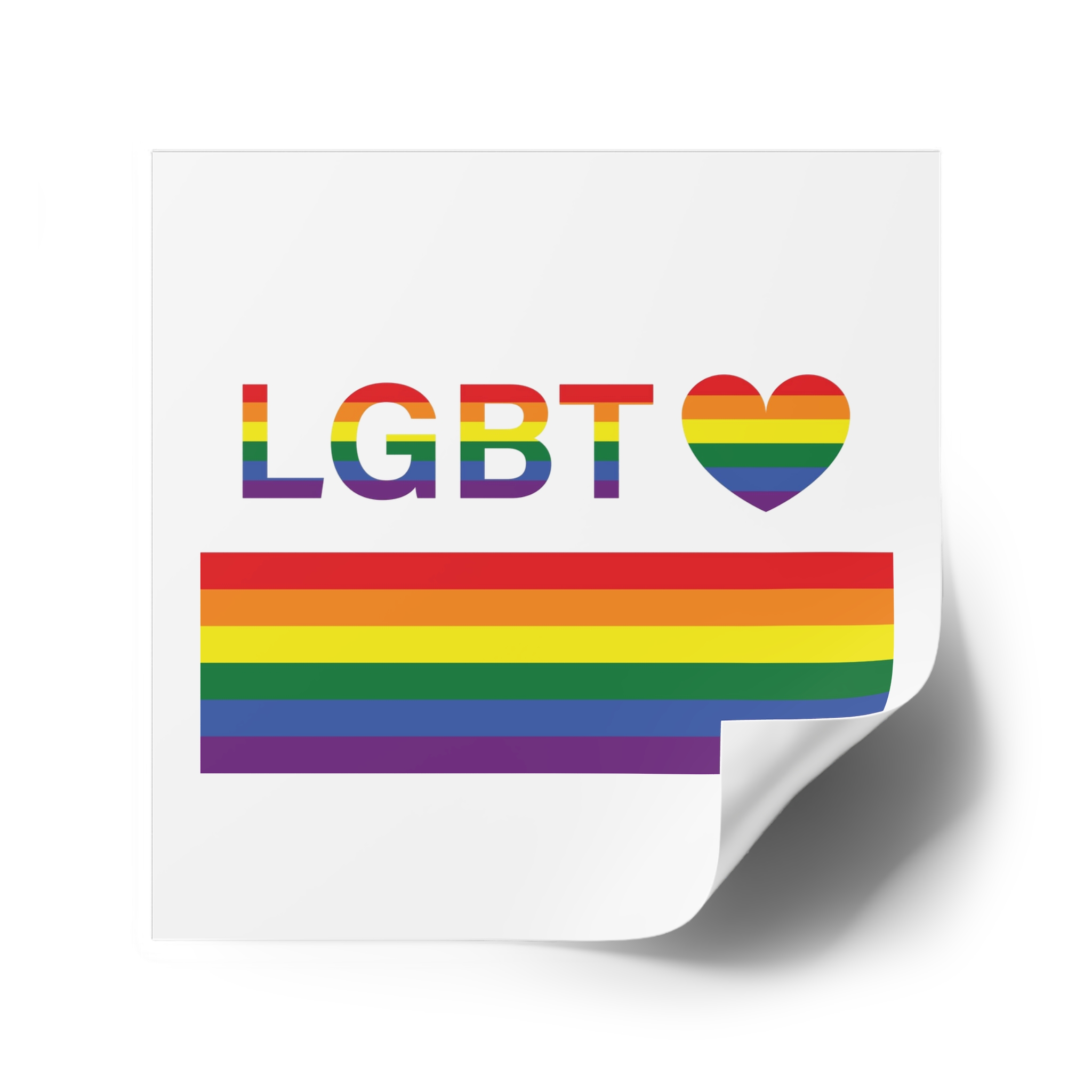 Lgbt Word Text Letter With Heart Rainbow Color Flag Isolated White Background Vector Illustration Laminate Stickers Square - Image 74