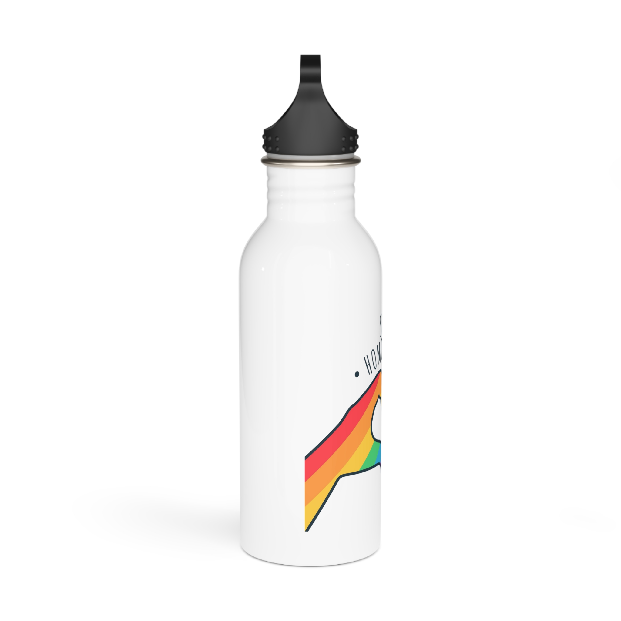 Stop Homophobia 17 May Lgbt Pride Heart Hand Rainbow Color Poster Sticker Symbol Vector Stainless Steel Water Bottle - Image 2