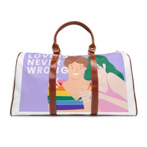 Lgbtq Gay Couple Banner Template Pride Month Waterproof Travel Bag