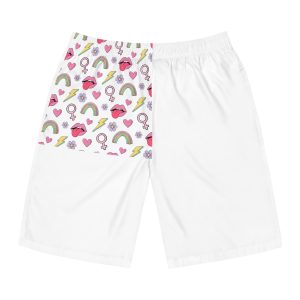 Colorful Seamless Pattern With Feminist Pride Symbols Mens Board Shorts Aop