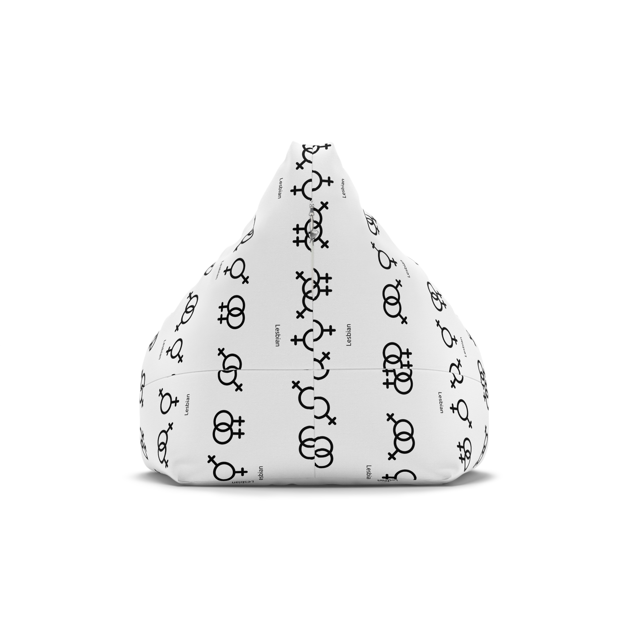 Lesbian Gender Symbols Orientation Signs Vector Illustration Bean Bag Chair Cover - Image 2