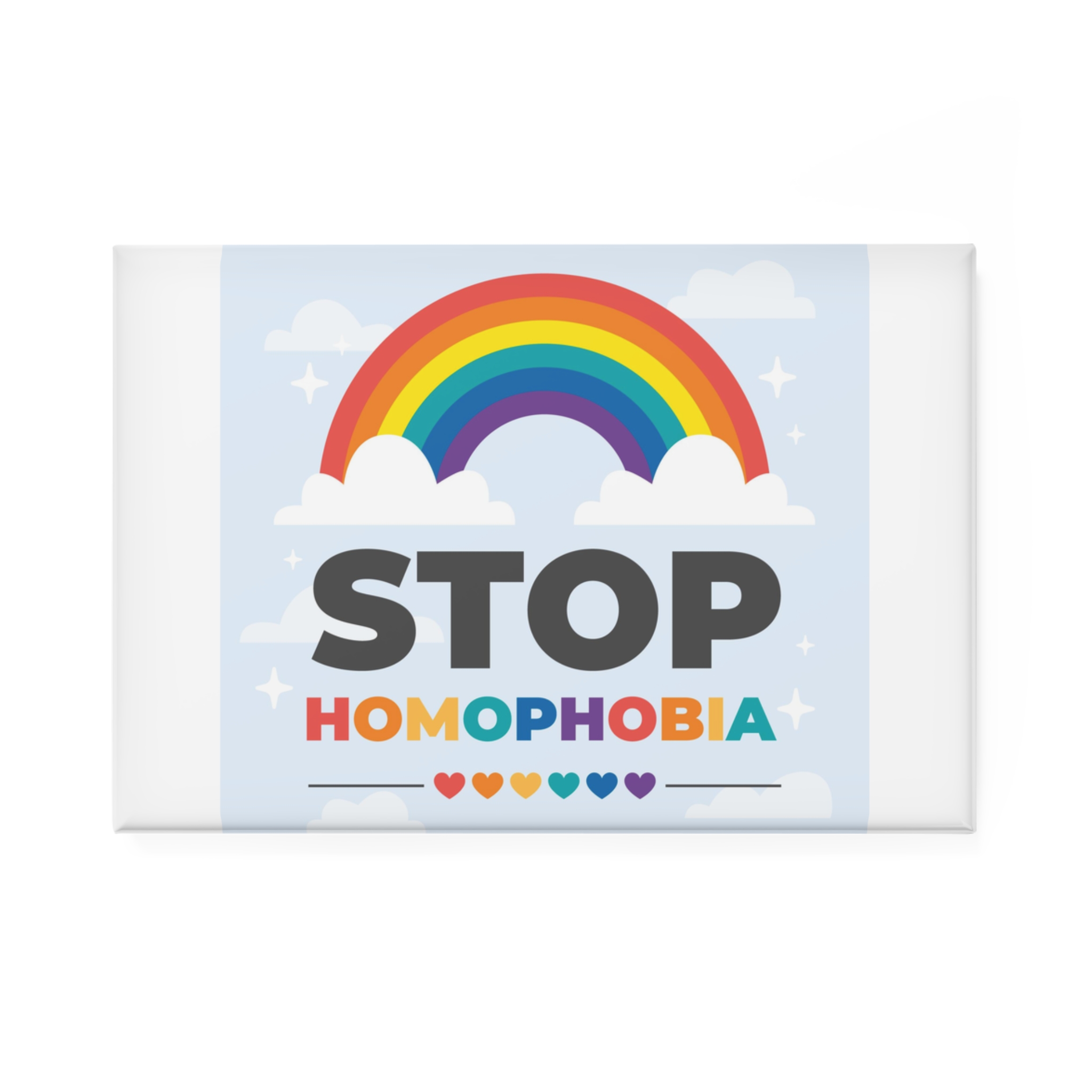 Hand Drawn Stop Homophobia Concept Illustration Button Magnet Rectangle 1 And 10 Pcs
