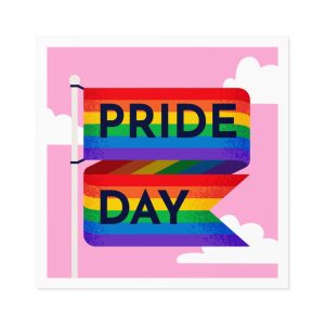 Pride Day Flag Illustration Laminate Stickers Square