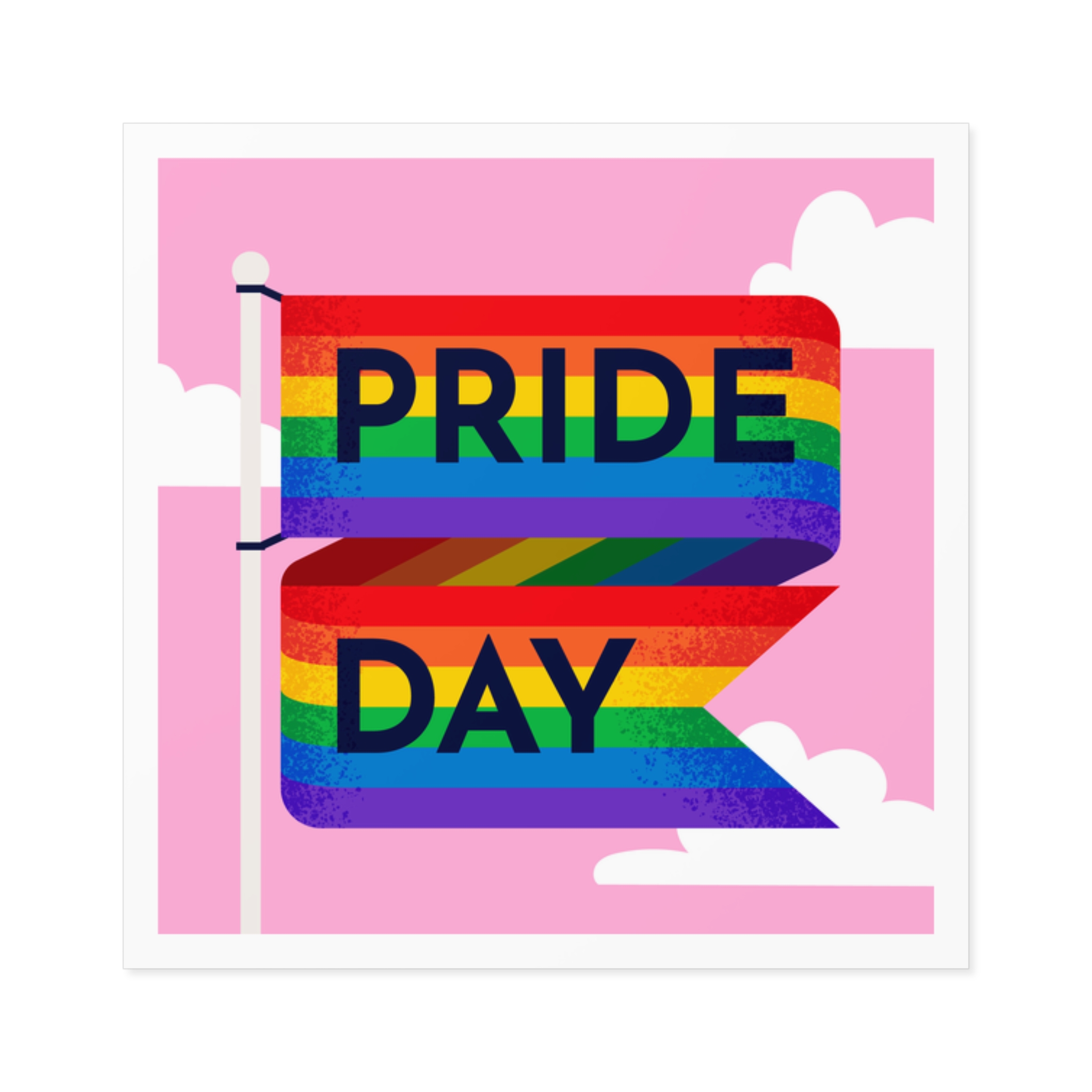 Pride Day Flag Illustration Laminate Stickers Square