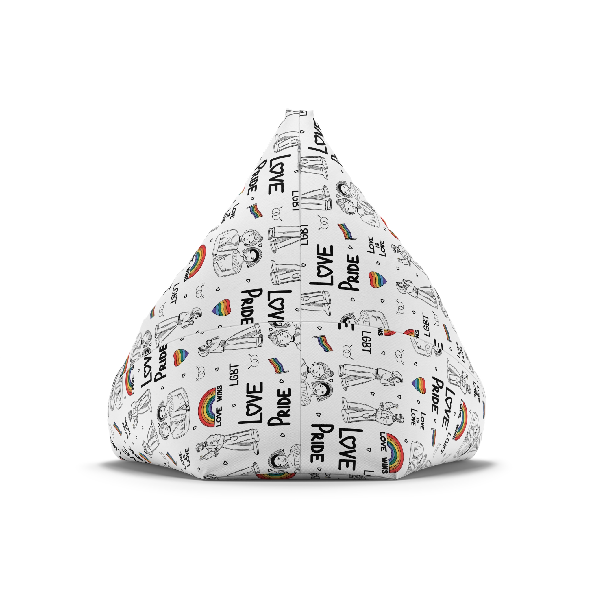 Engraving Hand Drawn Set Lgbt Elements Pride Collection Bean Bag Chair Cover - Image 6