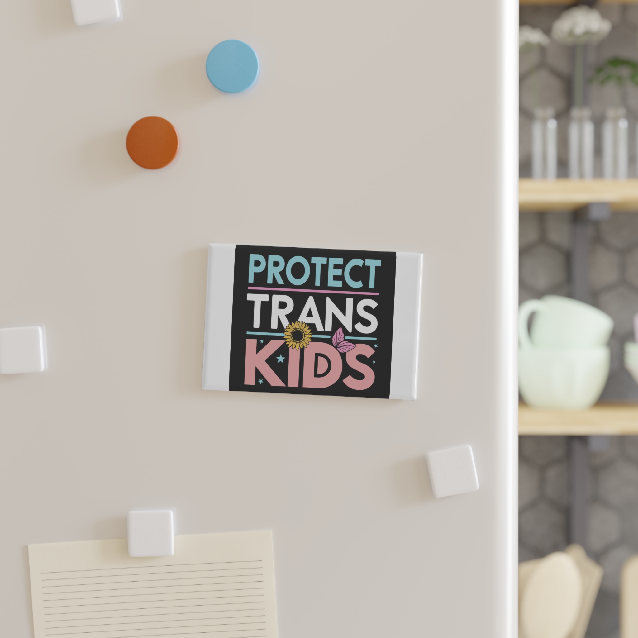 Protect Trans Kids Button Magnet Rectangle 1 And 10 Pcs - Image 3