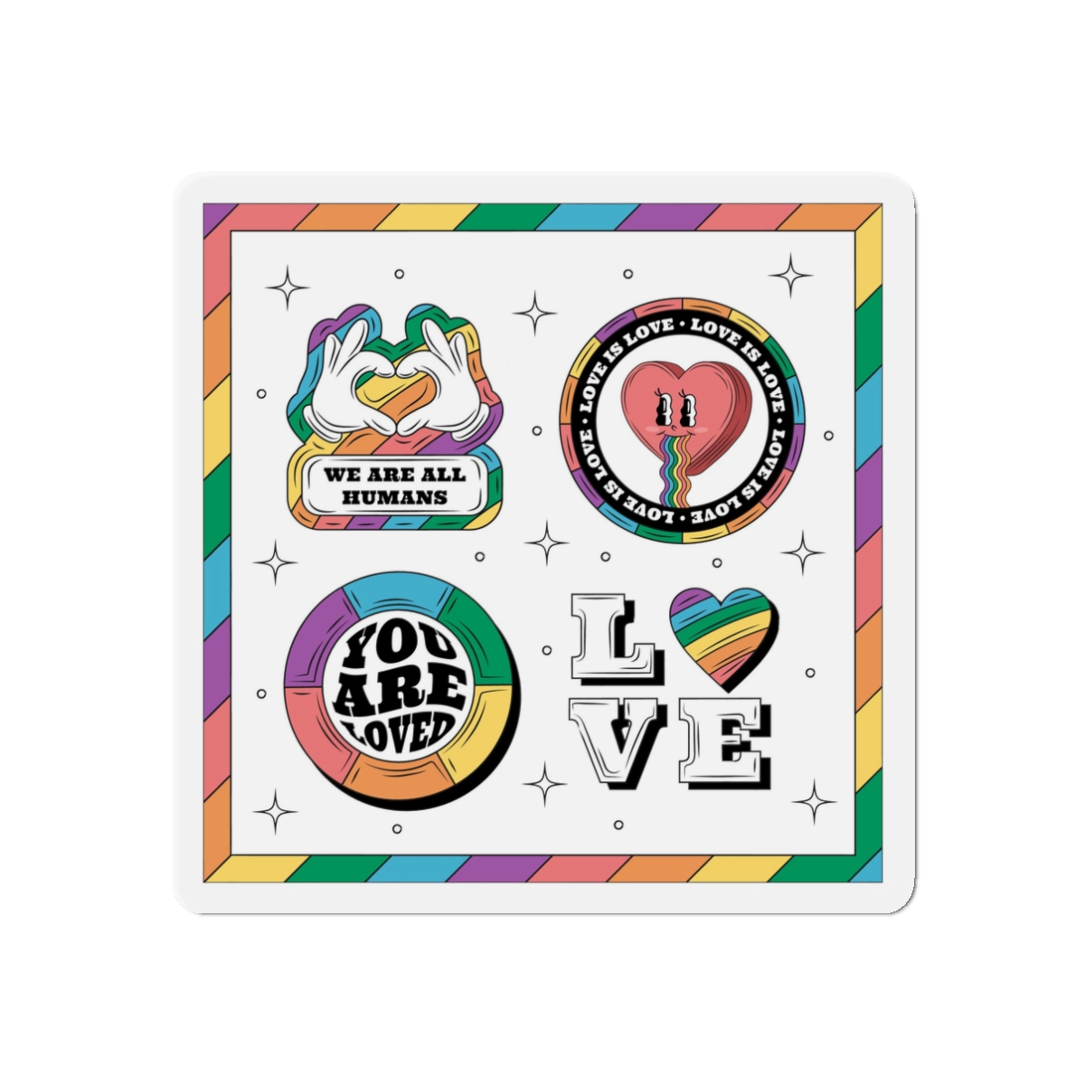 Hand Drawn Labels Collection Pride Month Celebration Die Cut Magnets - Image 4