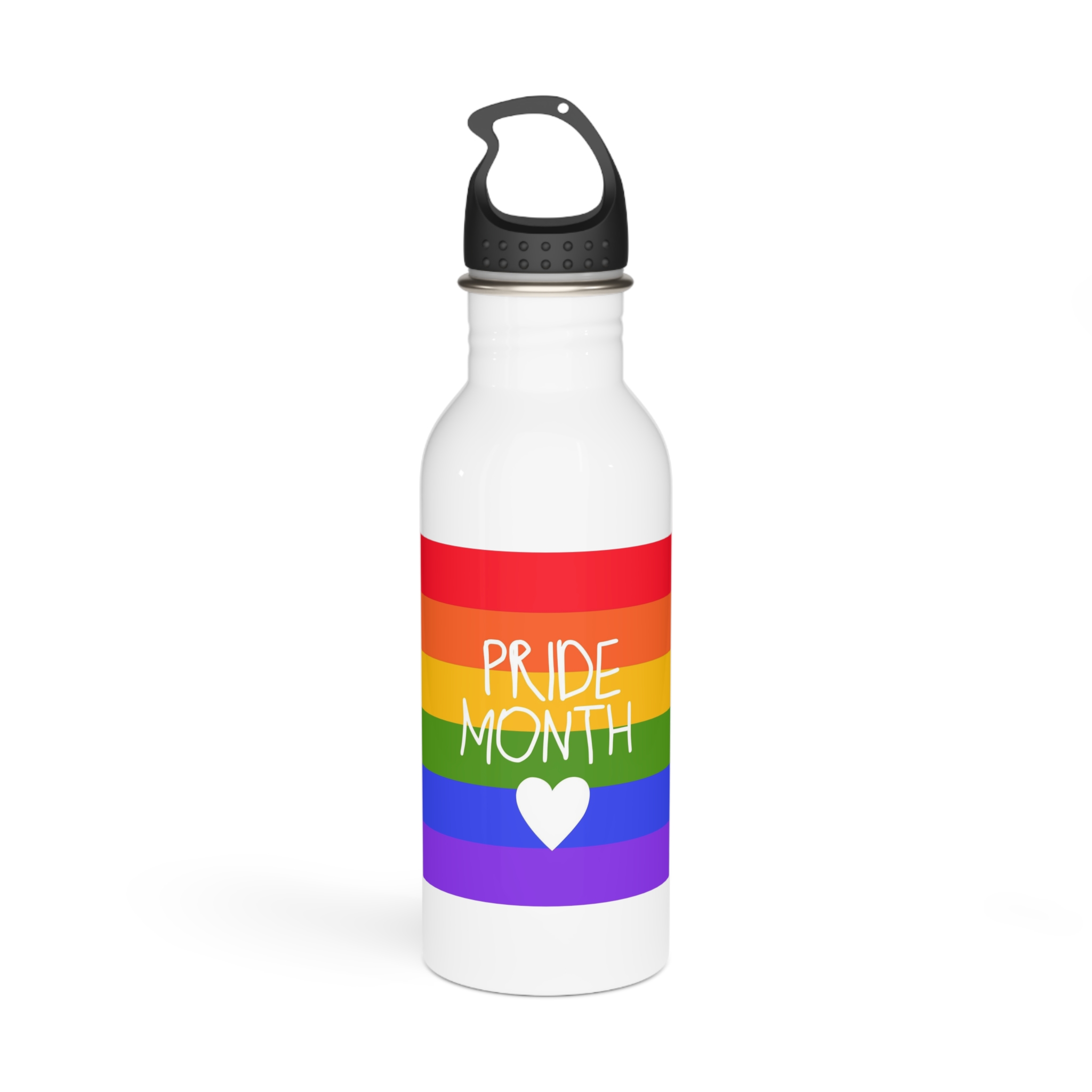 Cute Simple Banner Pride Month Symbols Pride Month With Lgbtq Flag Colours Stainless Steel Water Bottle