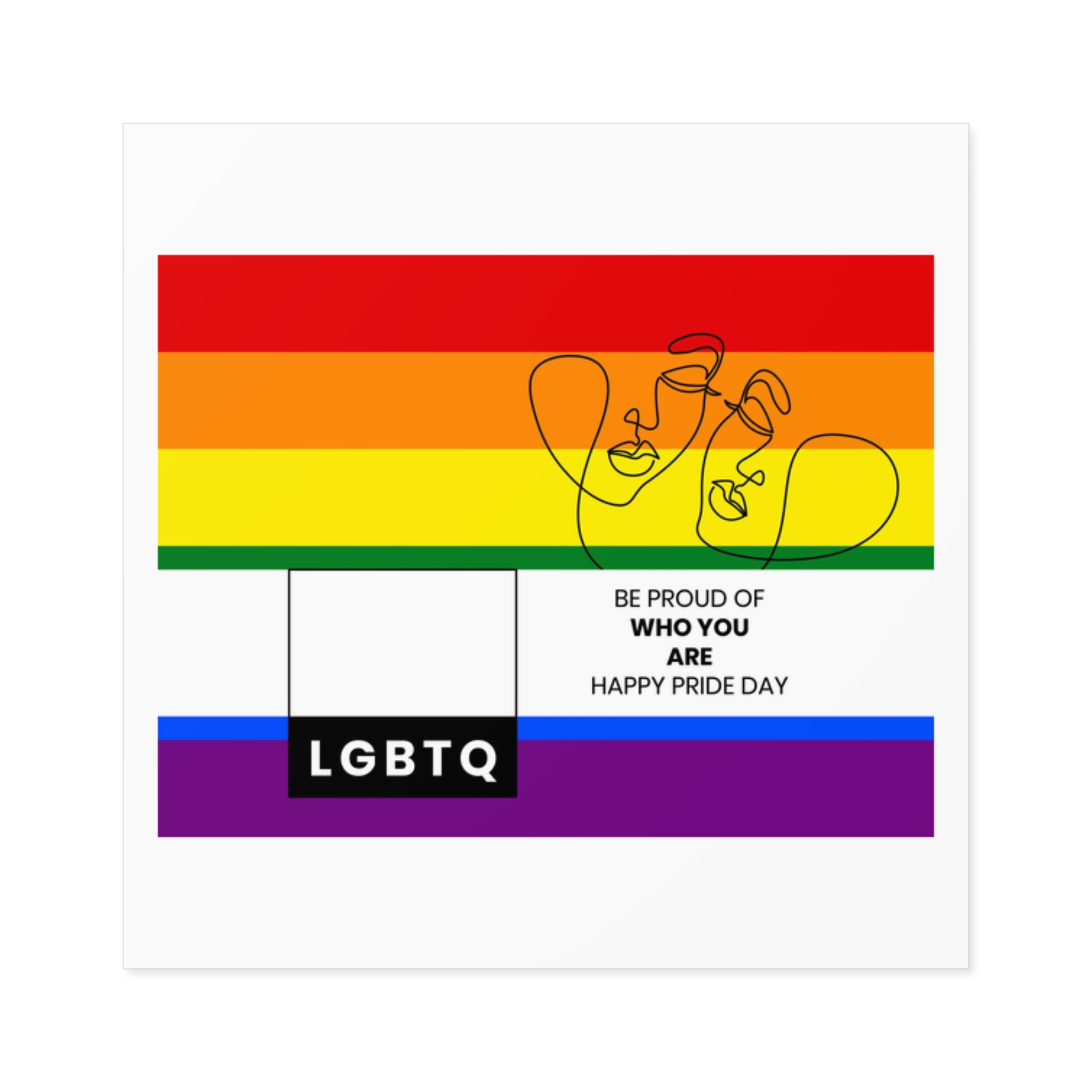 Lgbtq Pride Month Celebration Banner Poster Card Design Vector Illustration Laminate Stickers Square