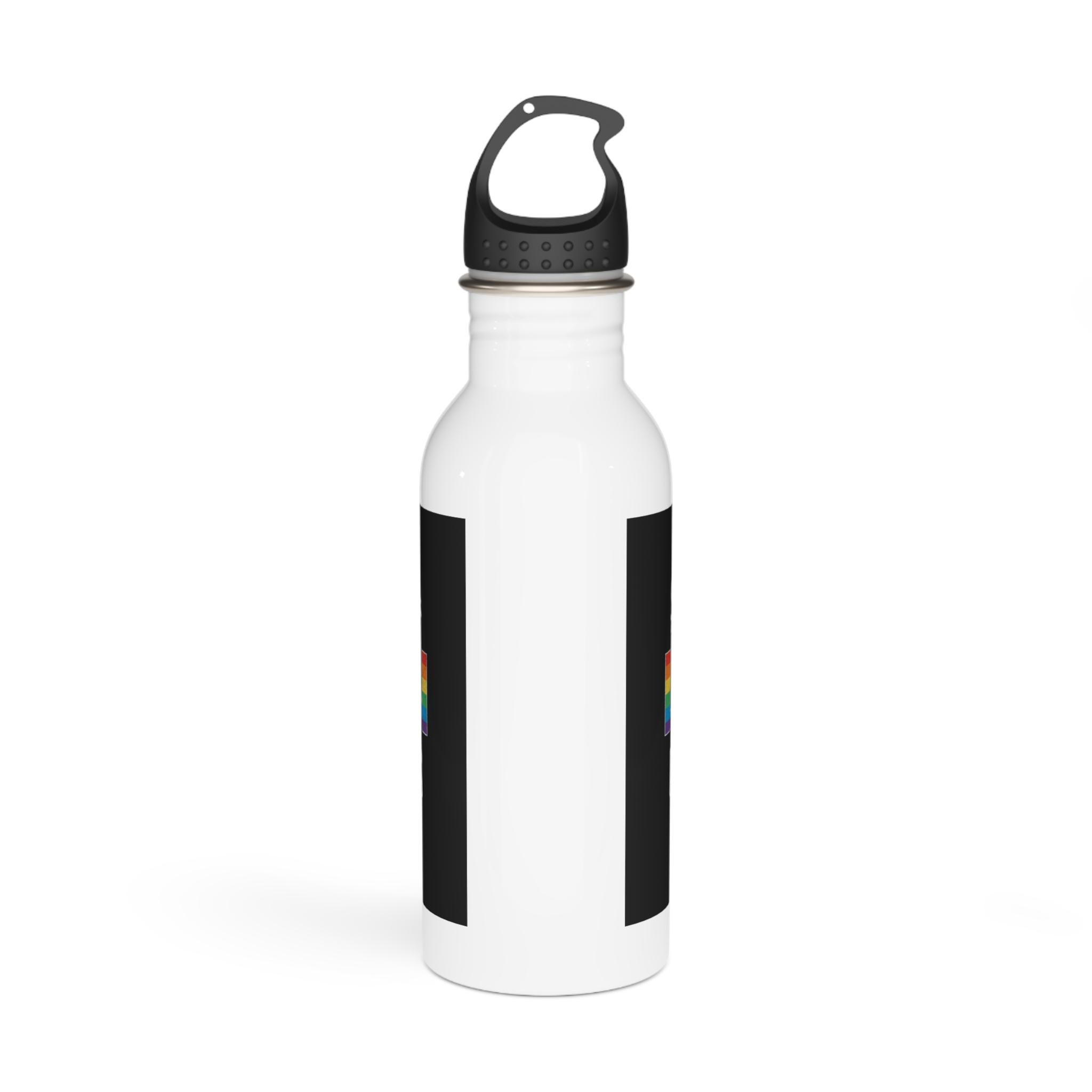 Pride Gay Rainbow Typography Vector Premium T Shirt(4) Stainless Steel Water Bottle - Image 3